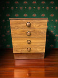 Mid-Century Danish Style Chest of Drawers | 4 Drawer Veneer Cabinet