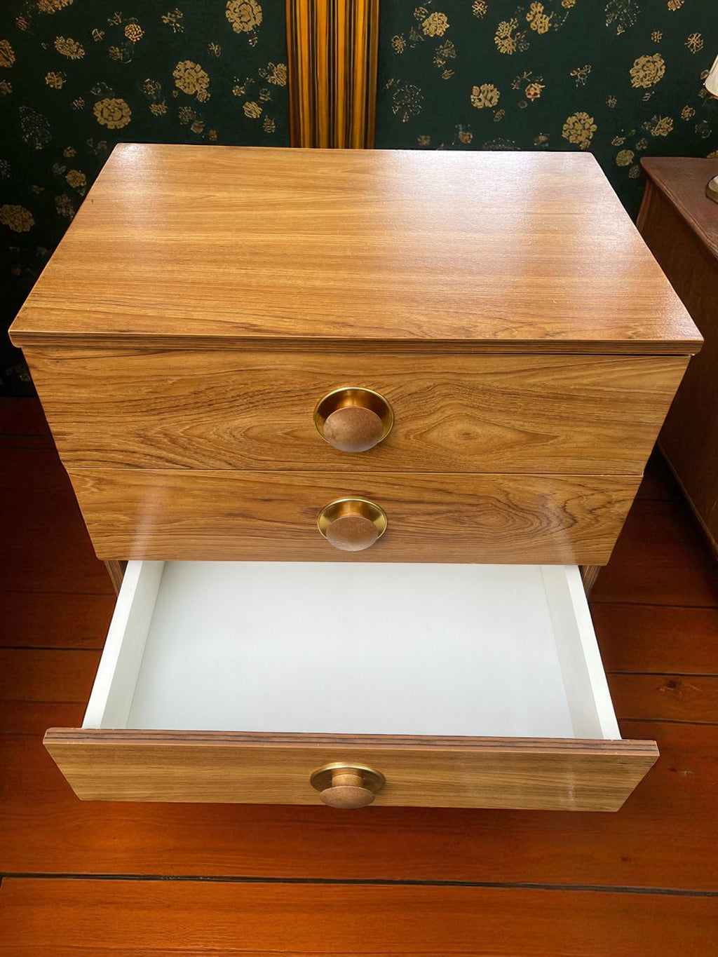 Mid-Century Danish Style Chest of Drawers | 4 Drawer Veneer Cabinet