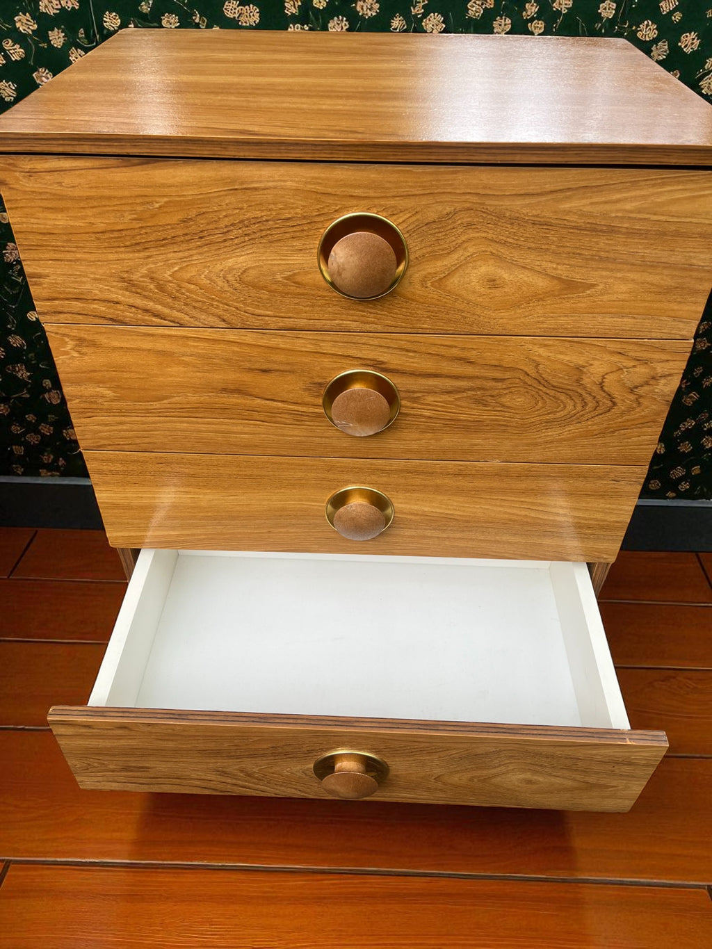 Mid-Century Danish Style Chest of Drawers | 4 Drawer Veneer Cabinet