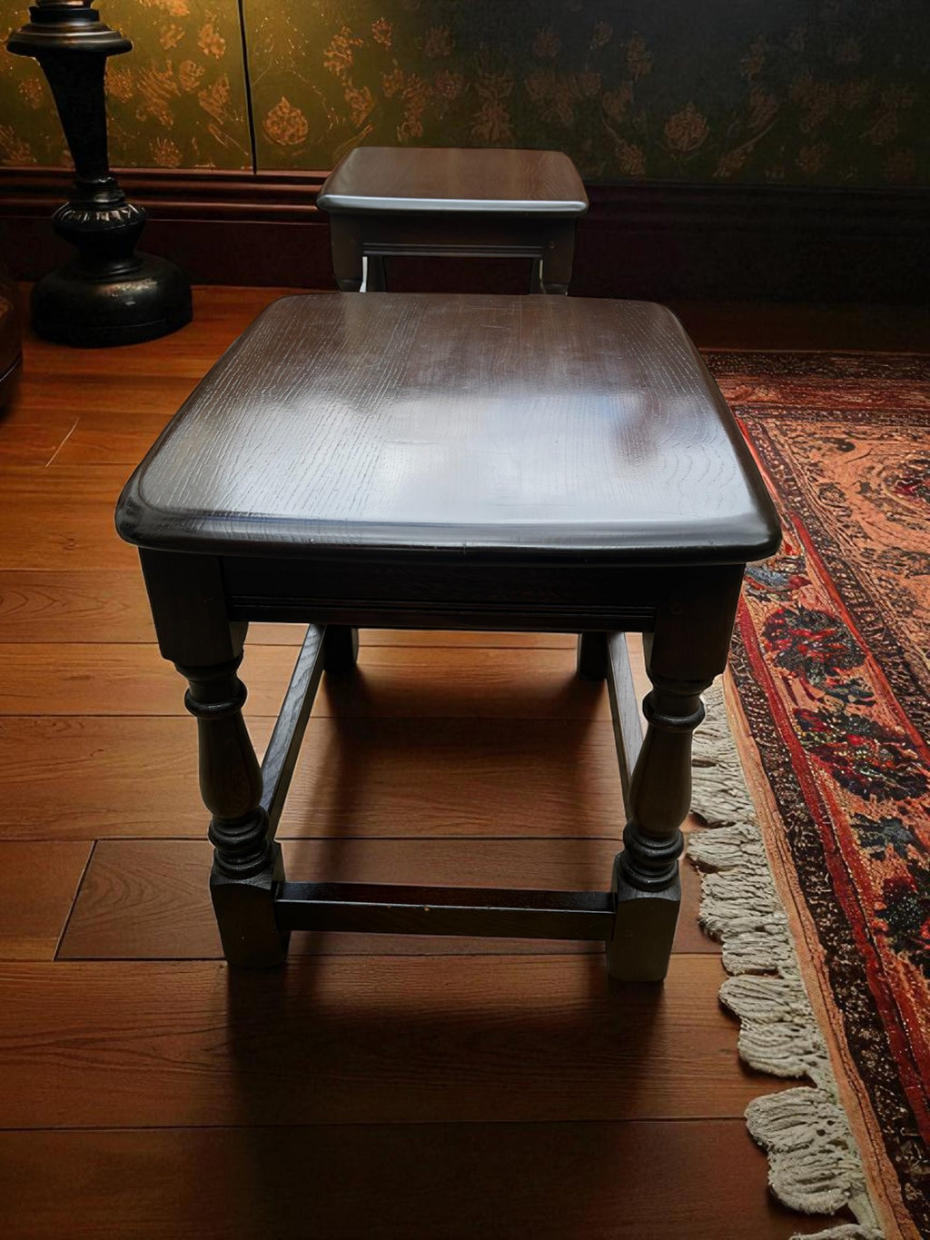 Ercol Vintage Nest of Tables | Set of Three with Turned Legs