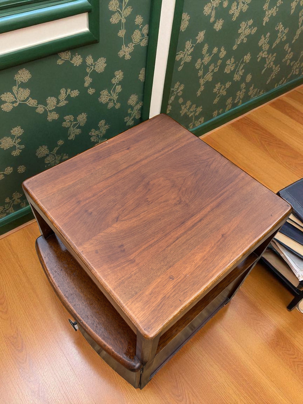 Antique Bedside Cabinet on Casters | Vintage Nightstand with Storage