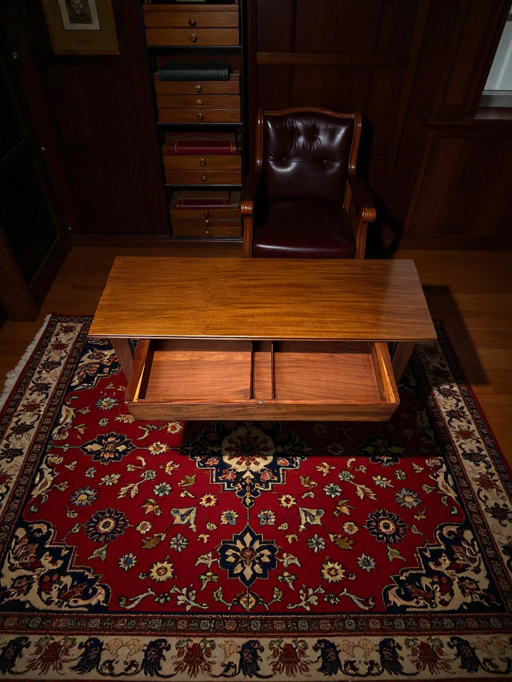 Mid-Century Coffee Table with Hidden Drawer | Rare Design