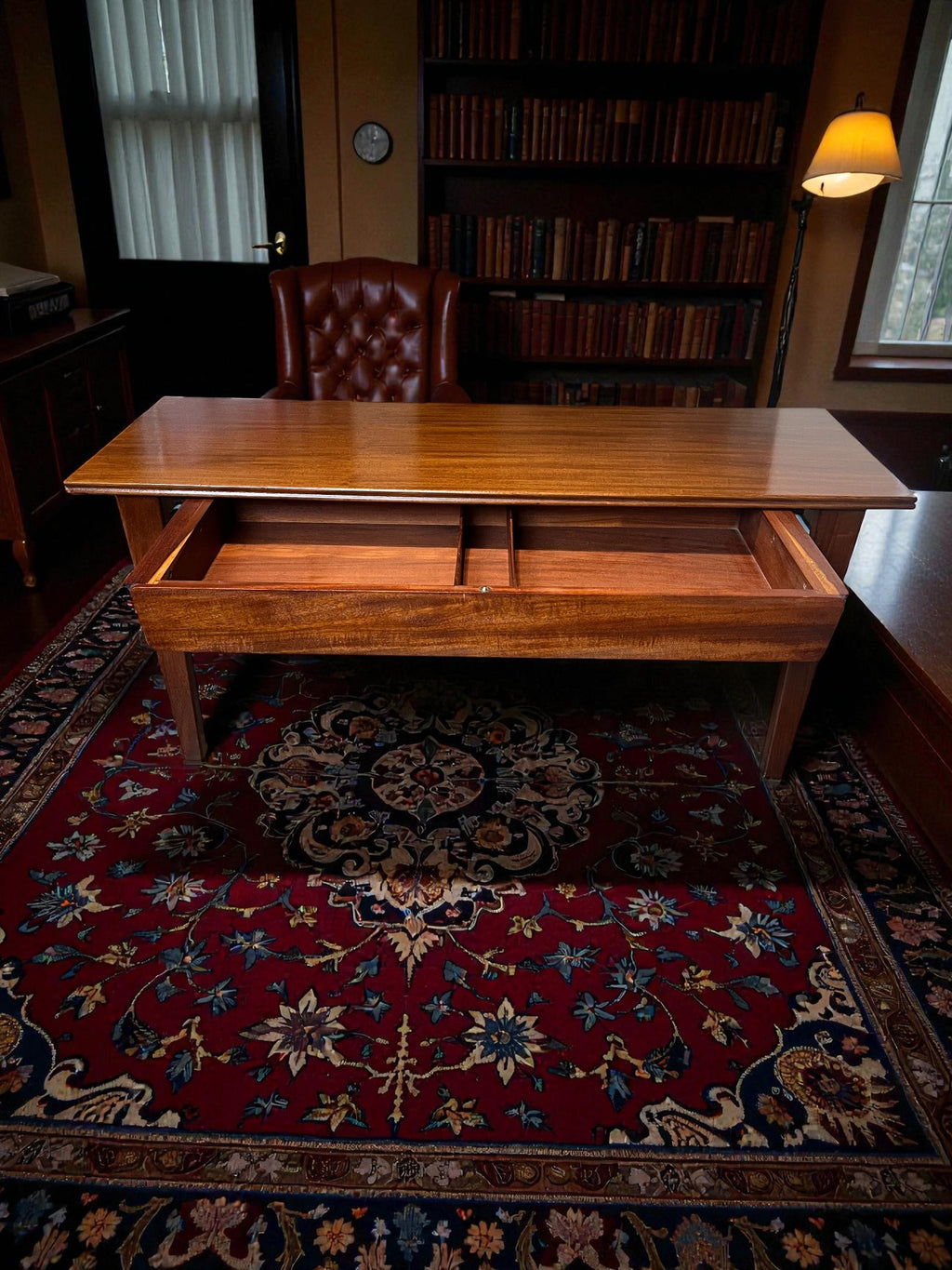 Mid-Century Coffee Table with Hidden Drawer | Rare Design
