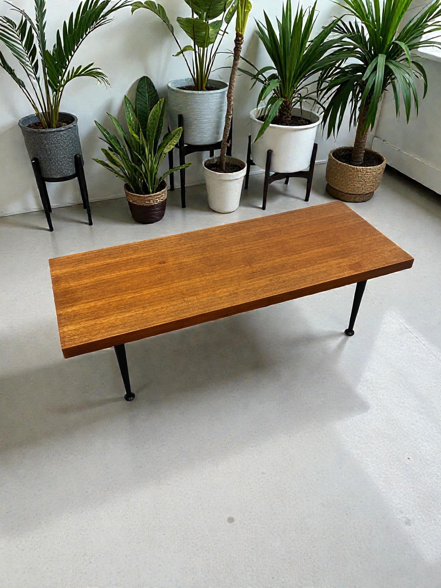 Meredew 1960s Coffee Table with Black Baton Legs | Mid-Century