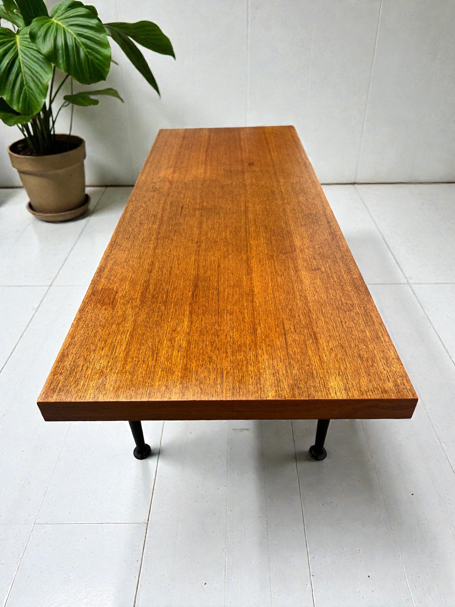 Meredew 1960s Coffee Table with Black Baton Legs | Mid-Century