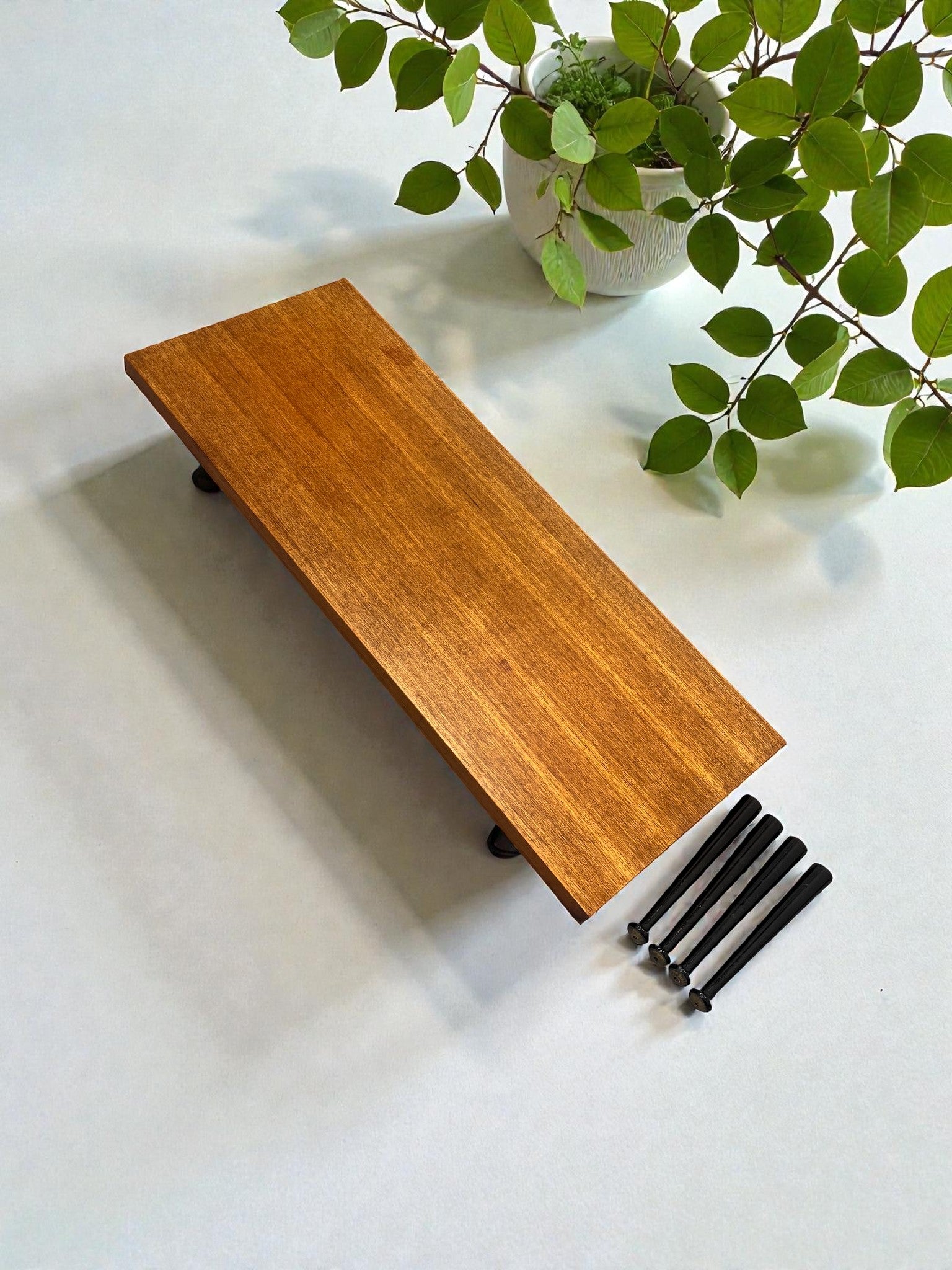 Meredew 1960s Coffee Table with Black Baton Legs | Mid-Century