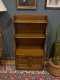 Ercol Golden Dawn Waterfall Bookcase with Cupboard | Mid-Century Elm
