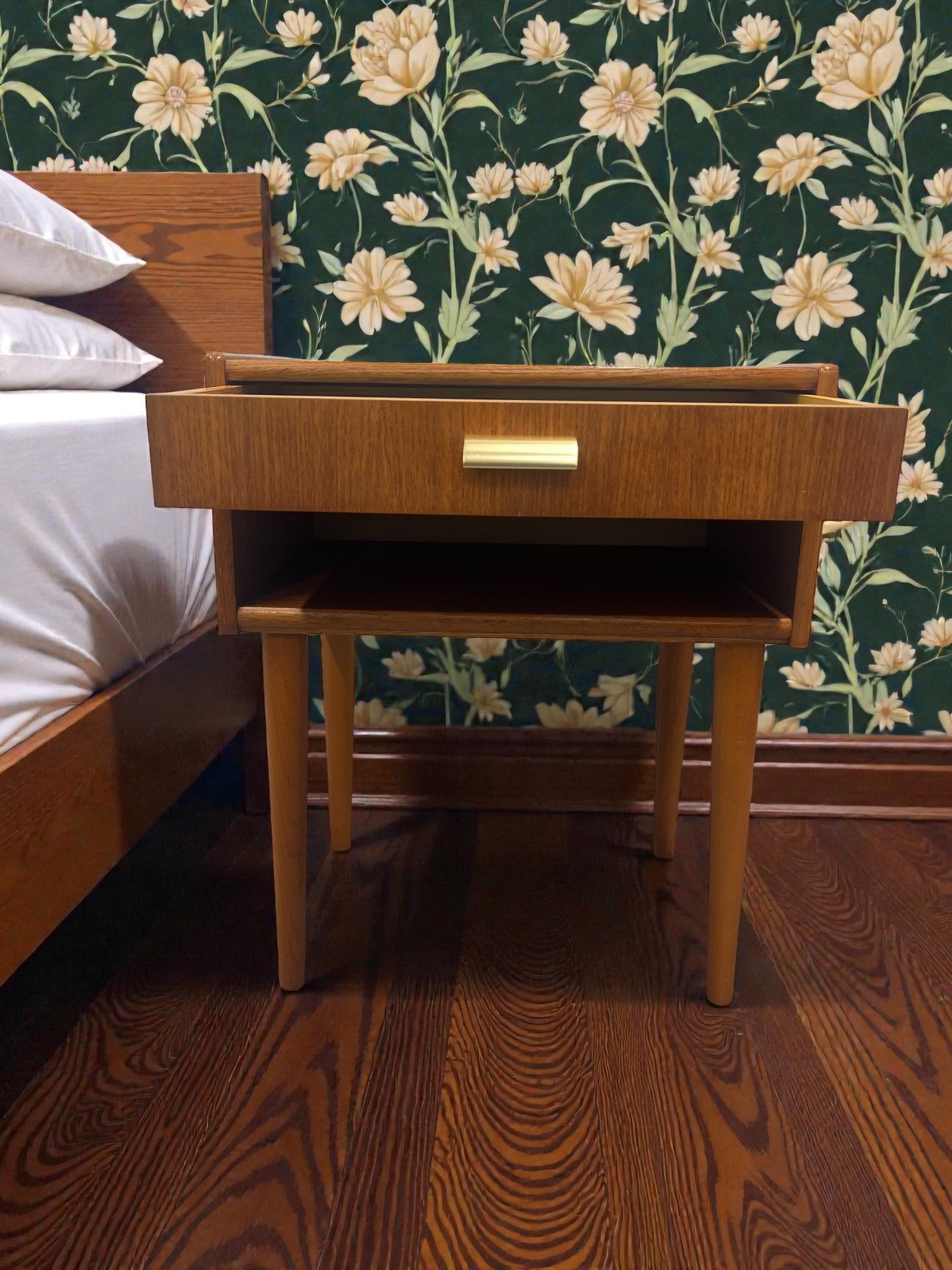 1960s Scandinavian Style Bedside Table | Mid-Century Nightstand