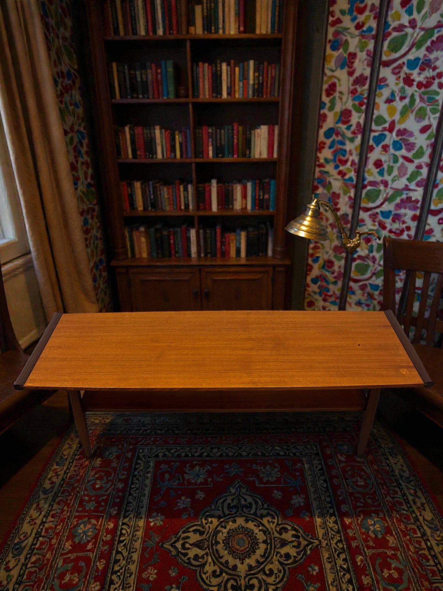 Myer Mid-Century Teak Coffee Table with Shelf | 1960s