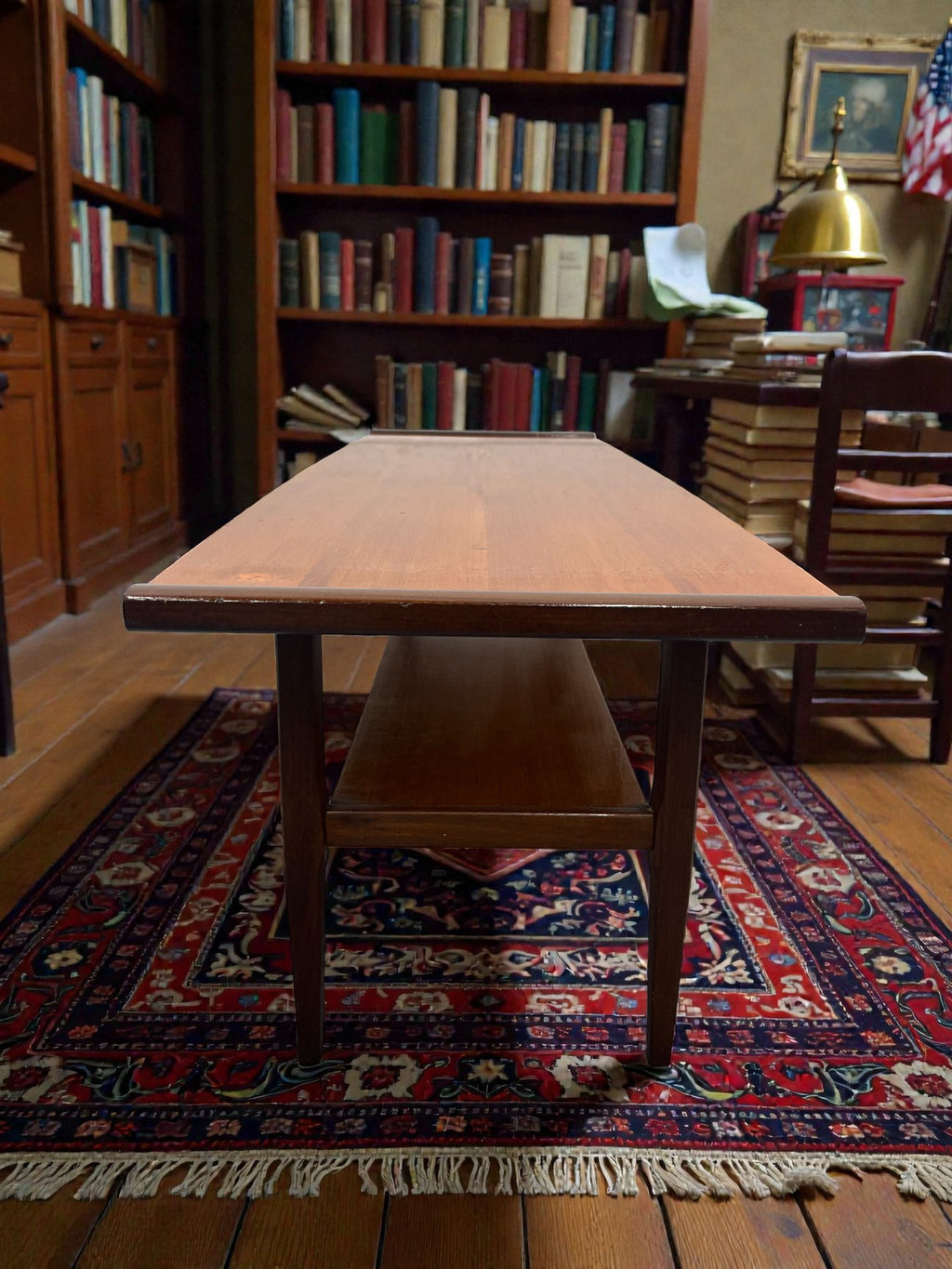 Myer Mid-Century Teak Coffee Table with Shelf | 1960s