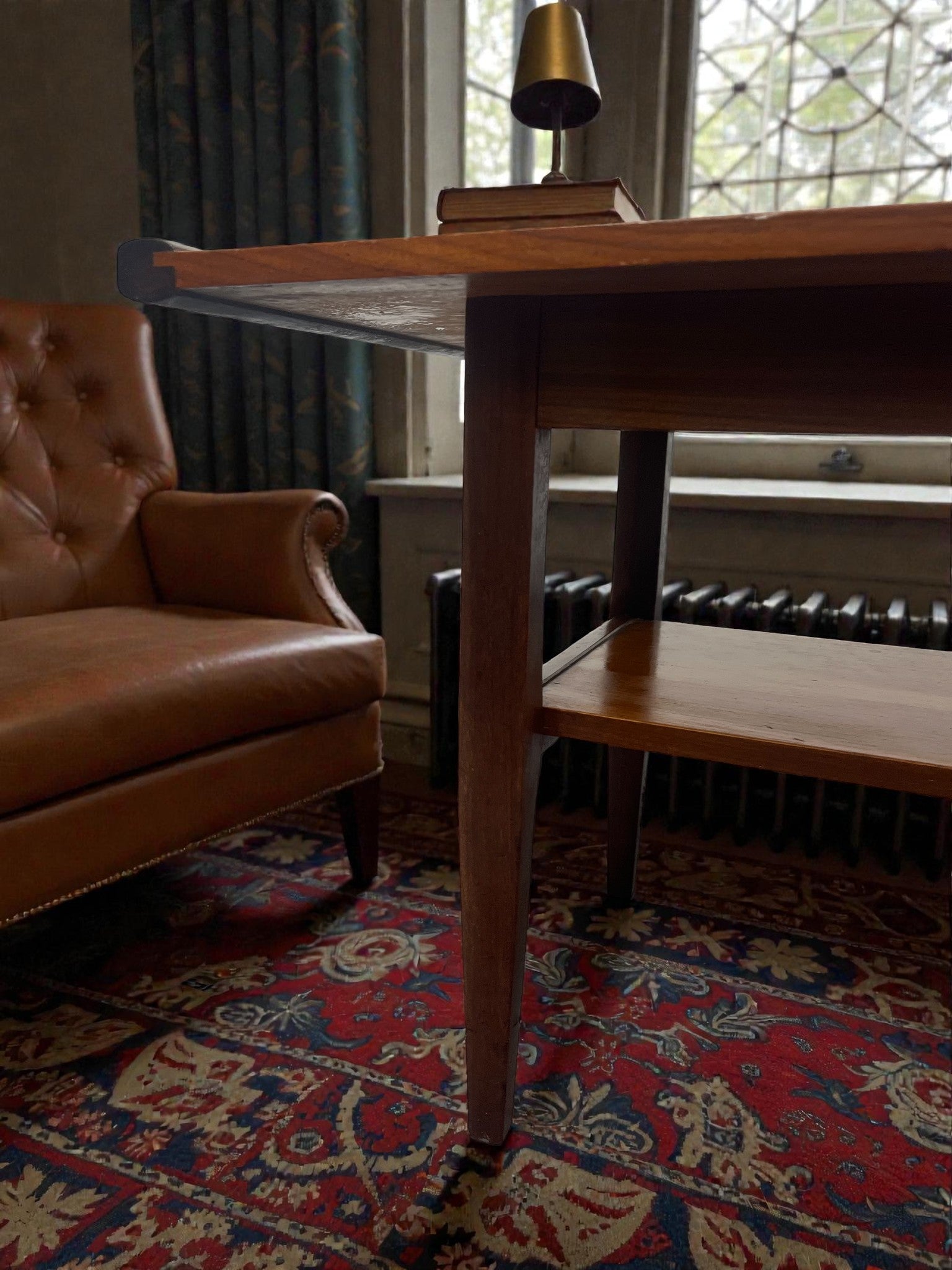 Myer Mid-Century Teak Coffee Table with Shelf | 1960s