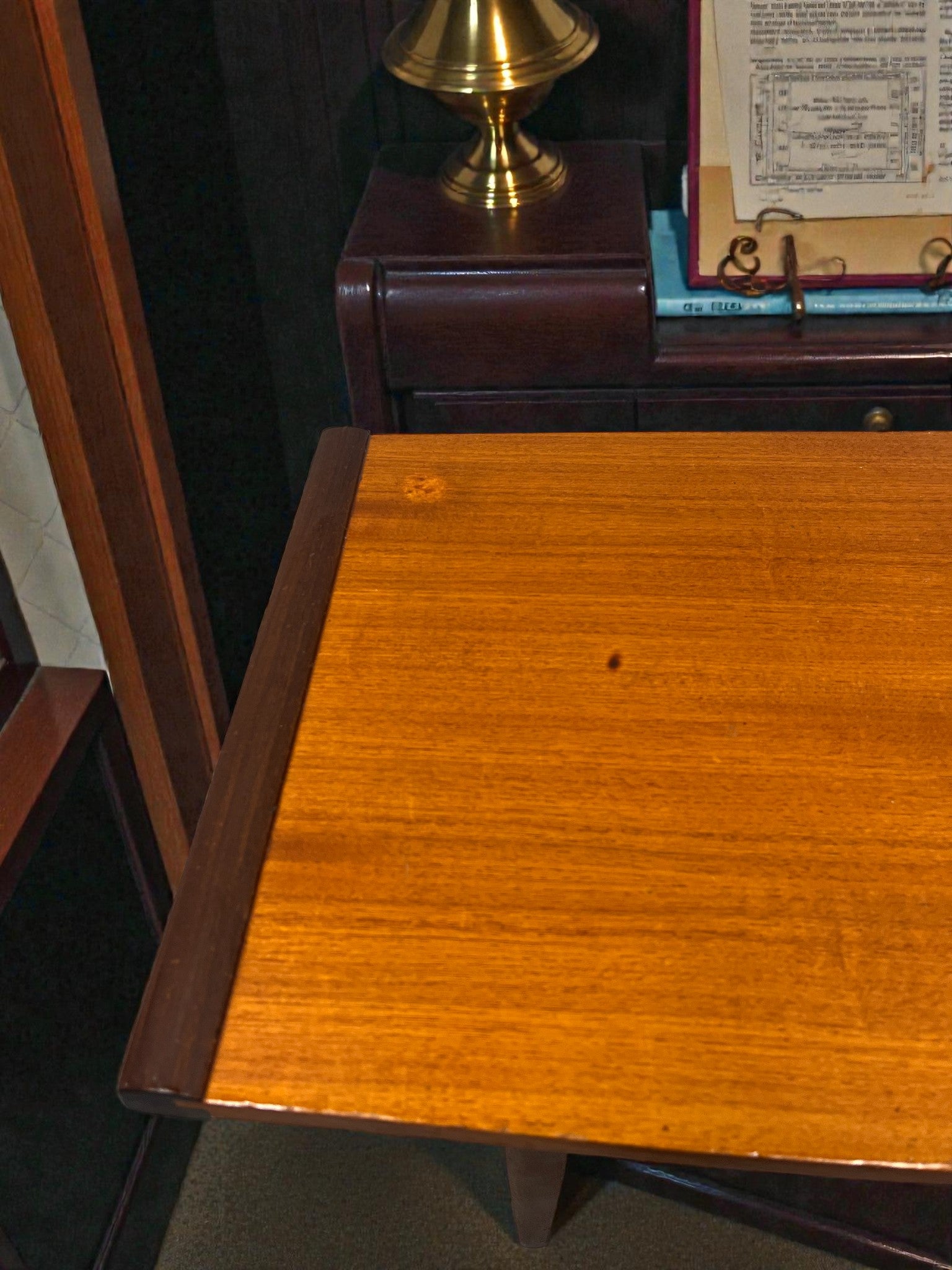 Myer Mid-Century Teak Coffee Table with Shelf | 1960s