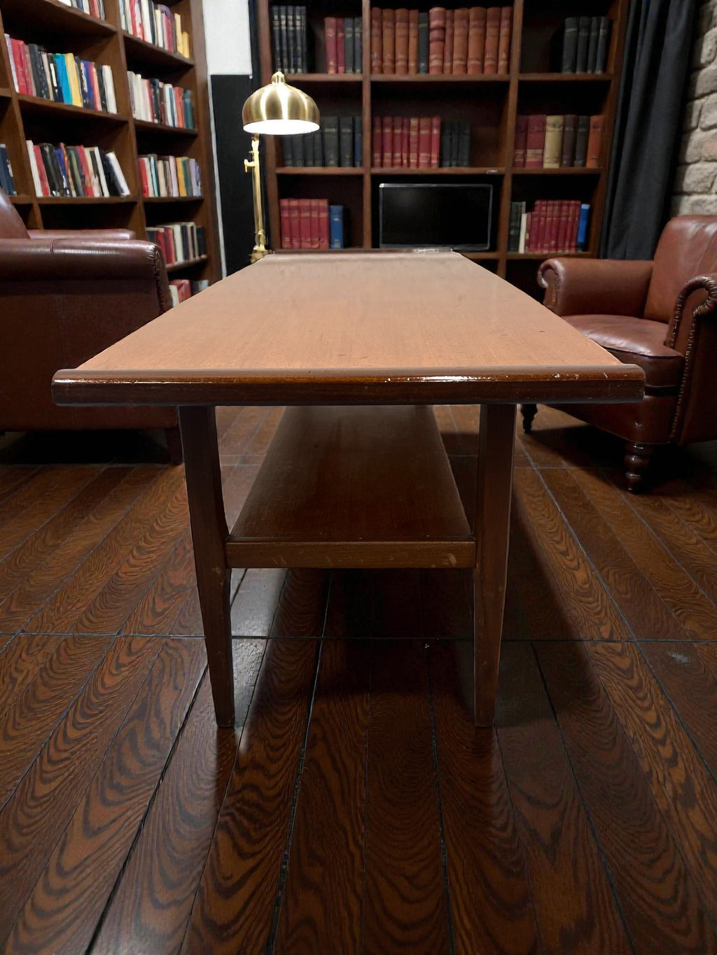 Myer Mid-Century Teak Coffee Table with Shelf | 1960s