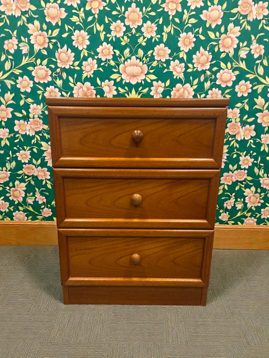 G-Plan Albany Bedside Table | Mid-Century Three Drawer Cabinet