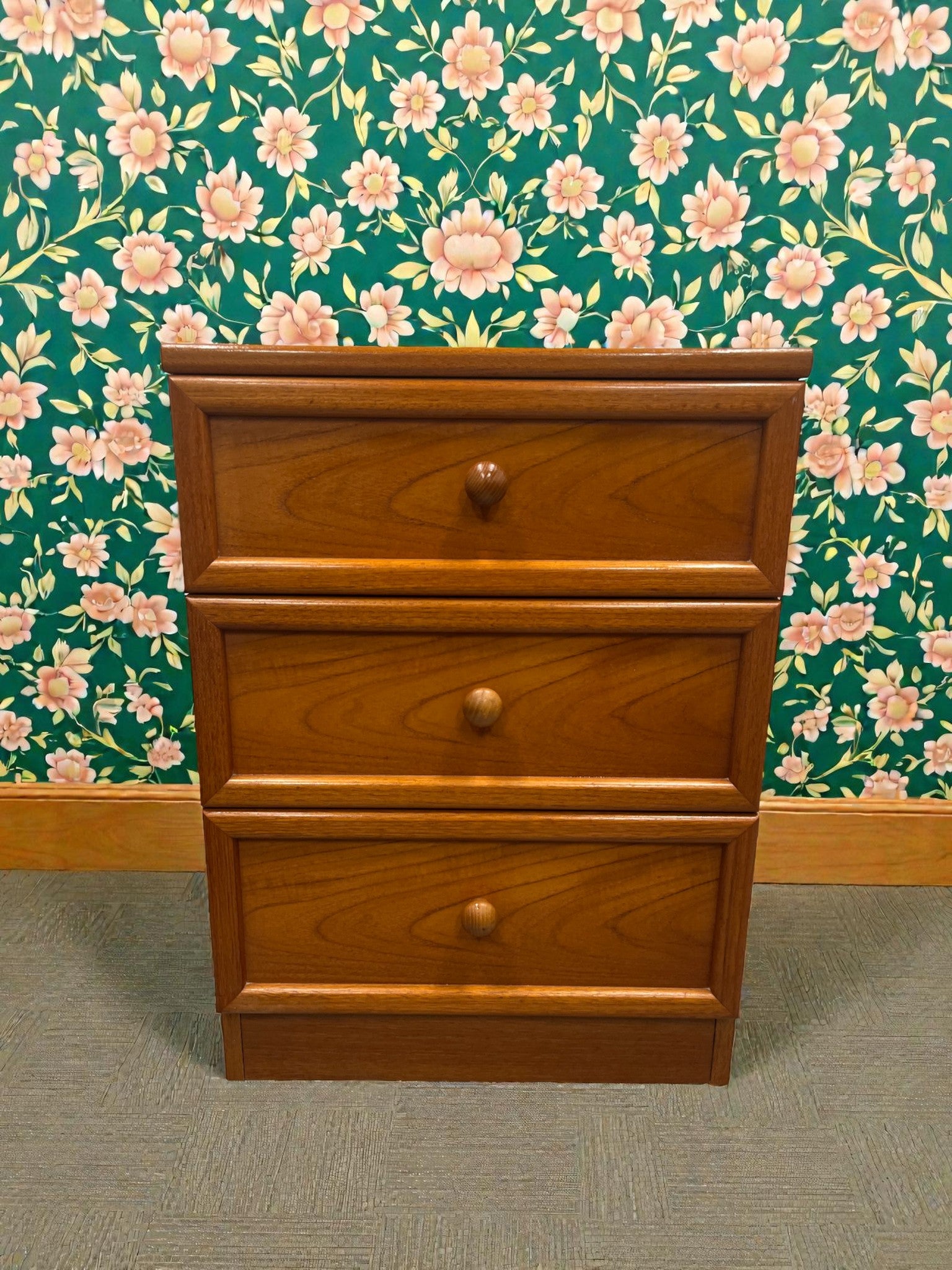 G-Plan Albany Bedside Table | Mid-Century Three Drawer Cabinet