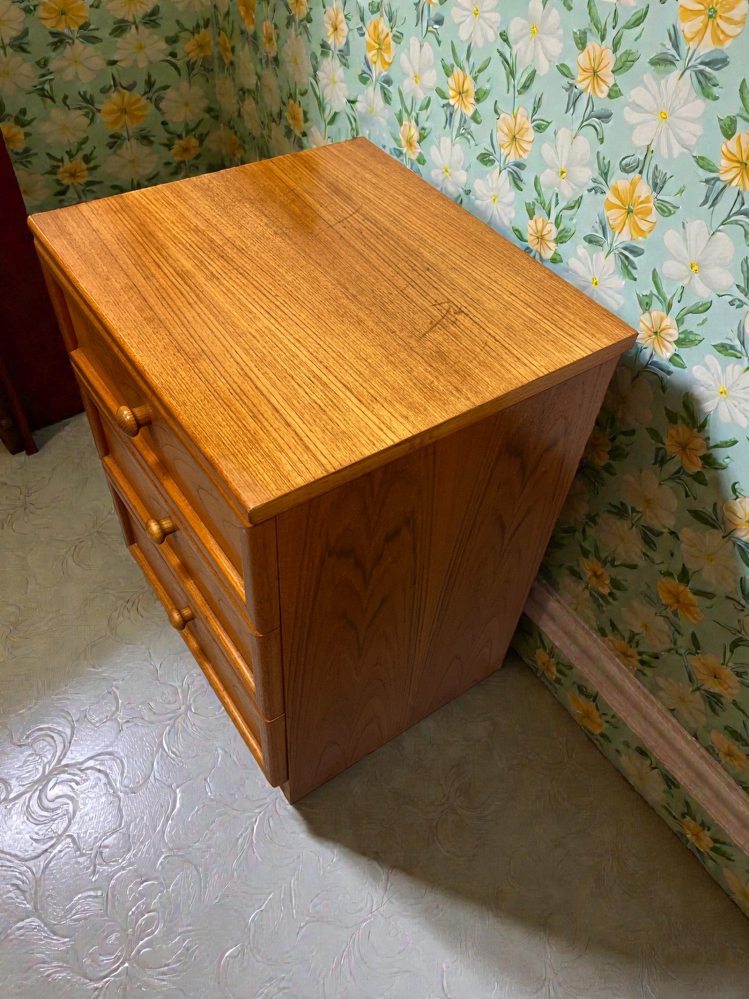G-Plan Albany Bedside Table | Mid-Century Three Drawer Cabinet