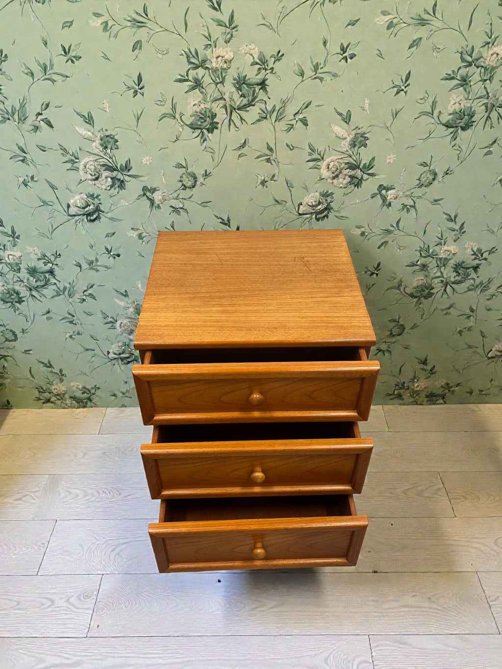 G-Plan Albany Bedside Table | Mid-Century Three Drawer Cabinet