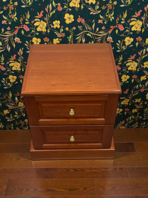 Classic Two Drawer Bedside Table | Solid Vintage Nightstand