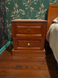 Classic Two Drawer Bedside Table | Solid Vintage Nightstand