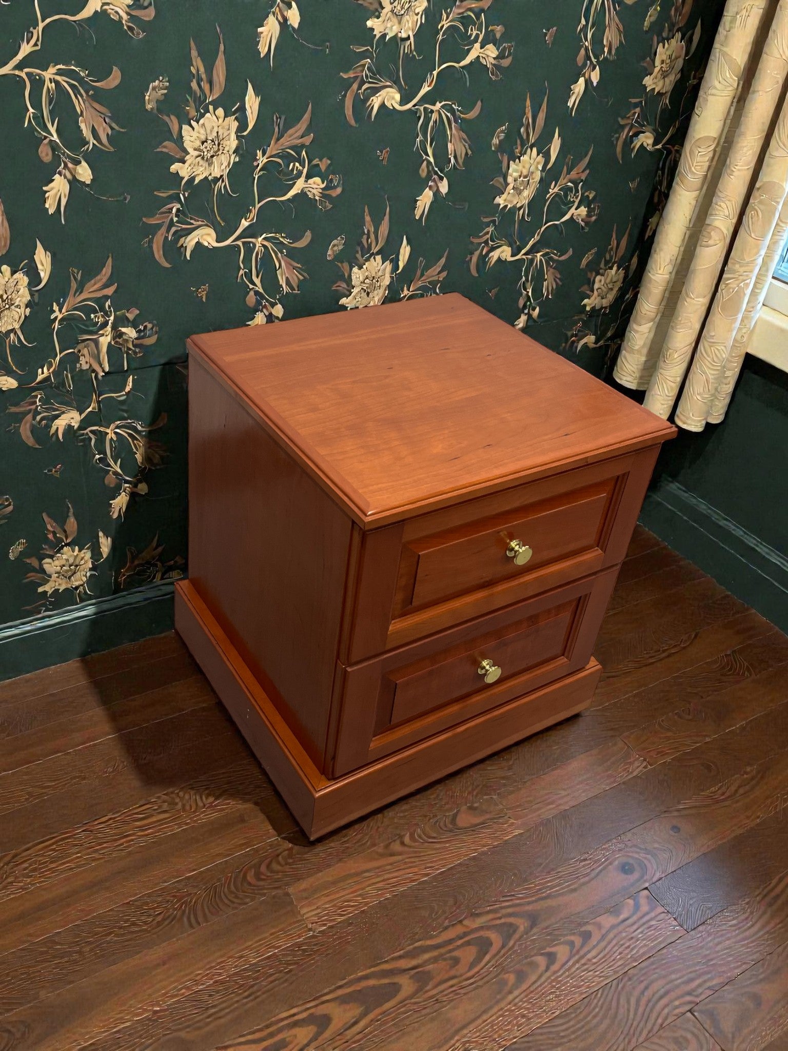 Classic Two Drawer Bedside Table | Solid Vintage Nightstand
