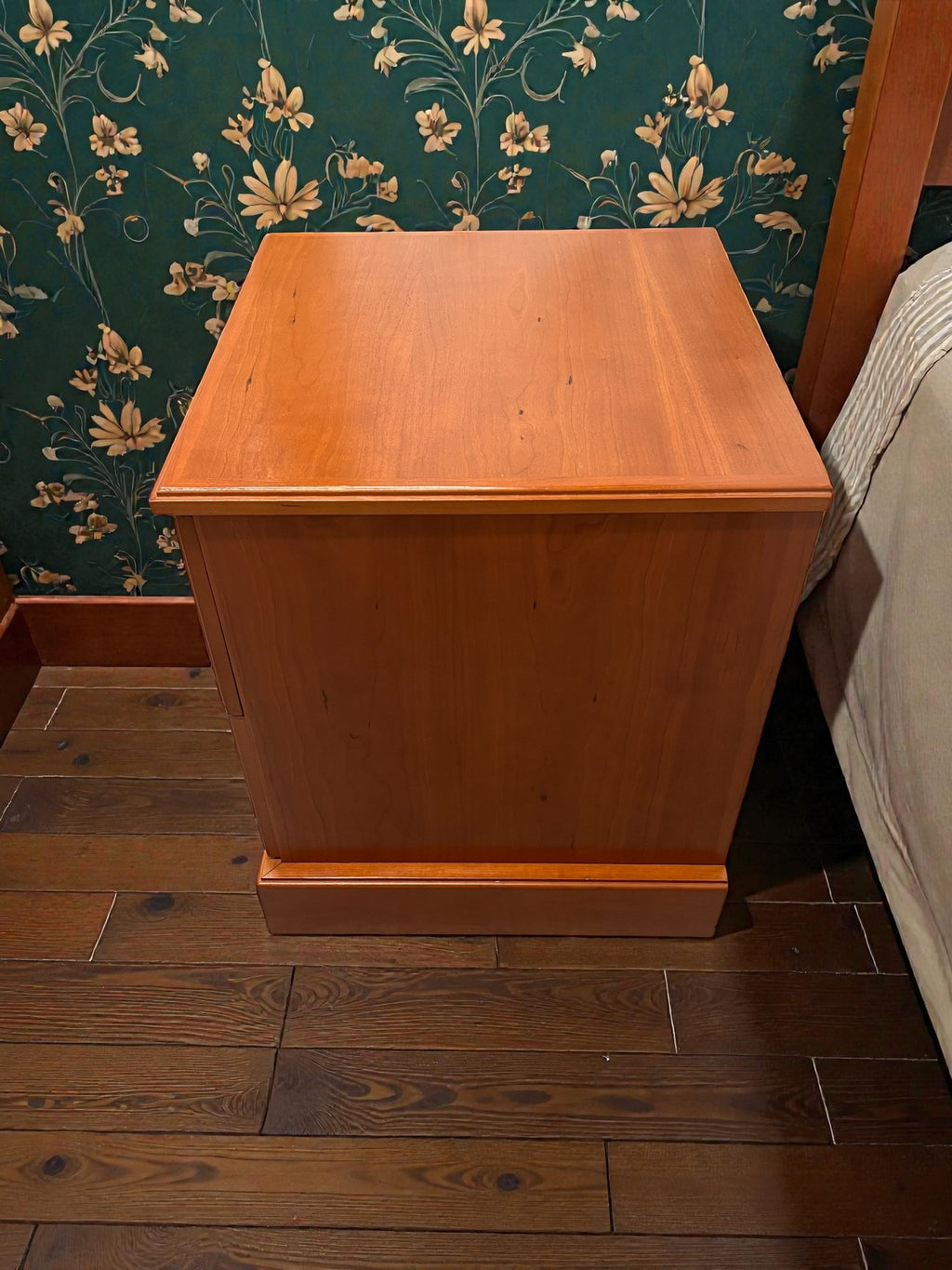 Classic Two Drawer Bedside Table | Solid Vintage Nightstand