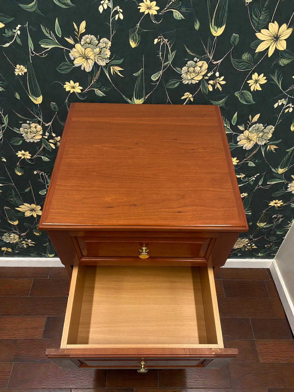 Classic Two Drawer Bedside Table | Solid Vintage Nightstand