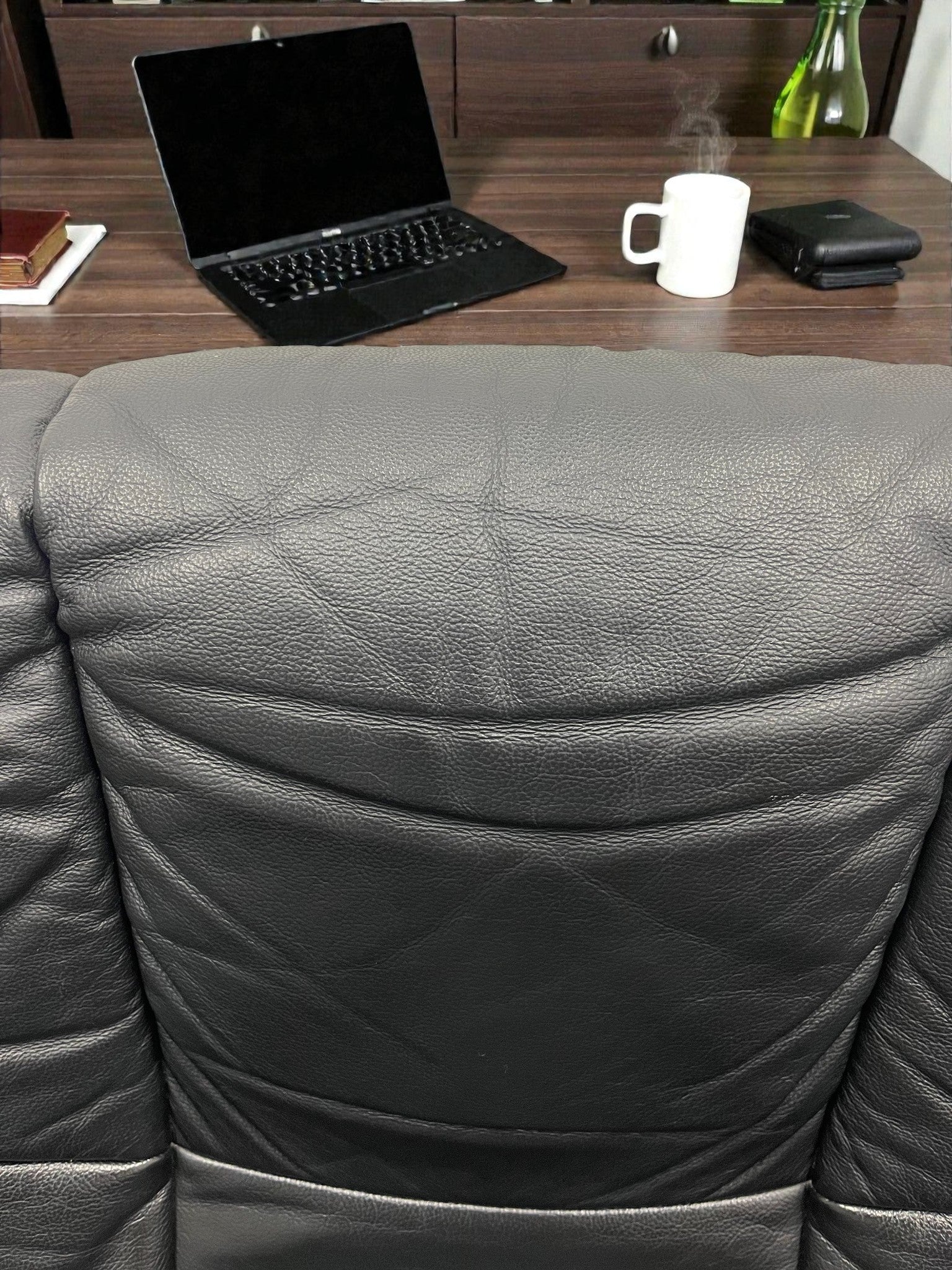 Ekornes Stressless Recliner & Footstool | Black Leather Chair