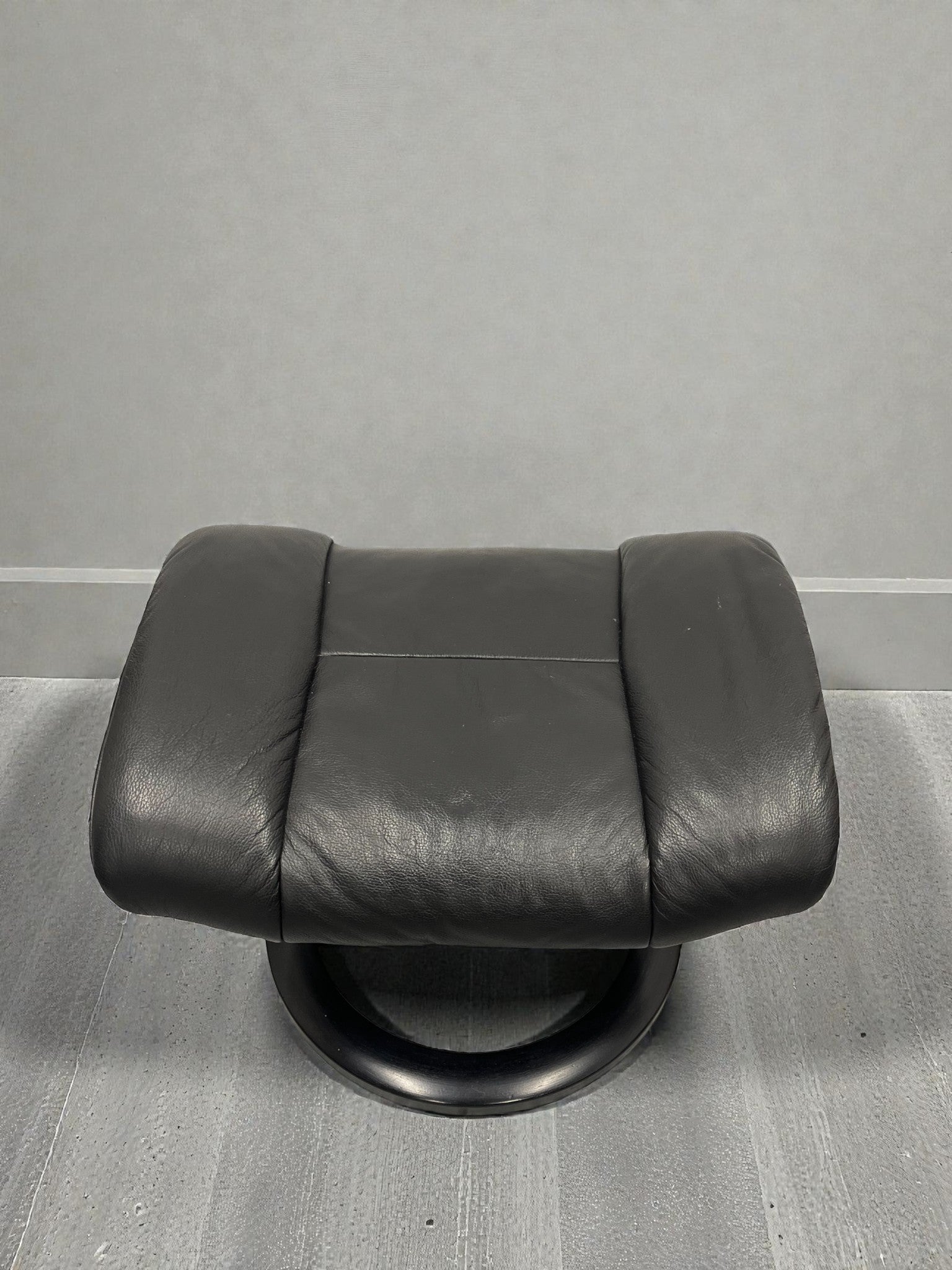 Ekornes Stressless Recliner & Footstool | Black Leather Chair