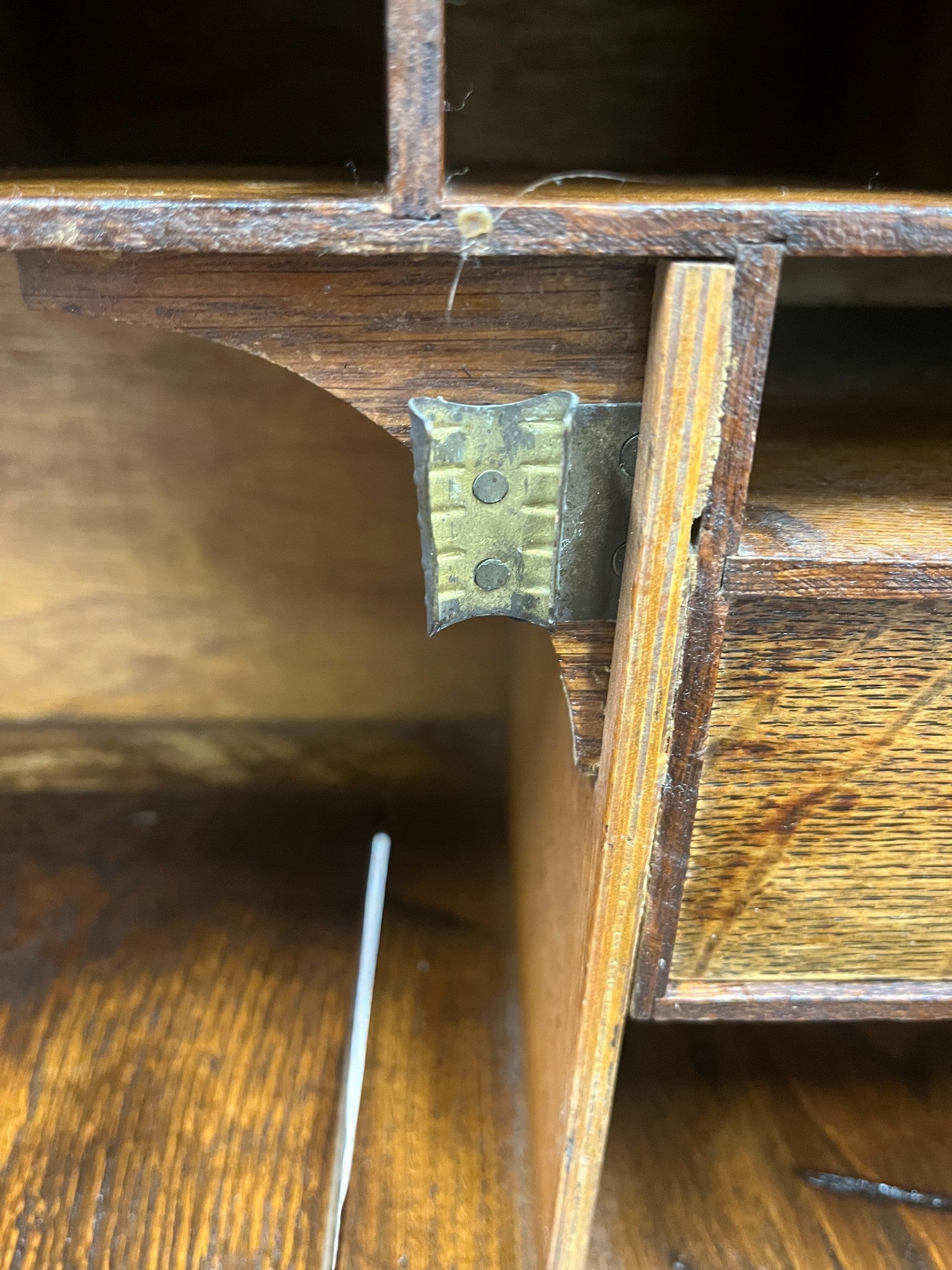 Antique Roll Top Desk | Solid Wood Bureau with 11 Drawers & Letter Pigeonholes