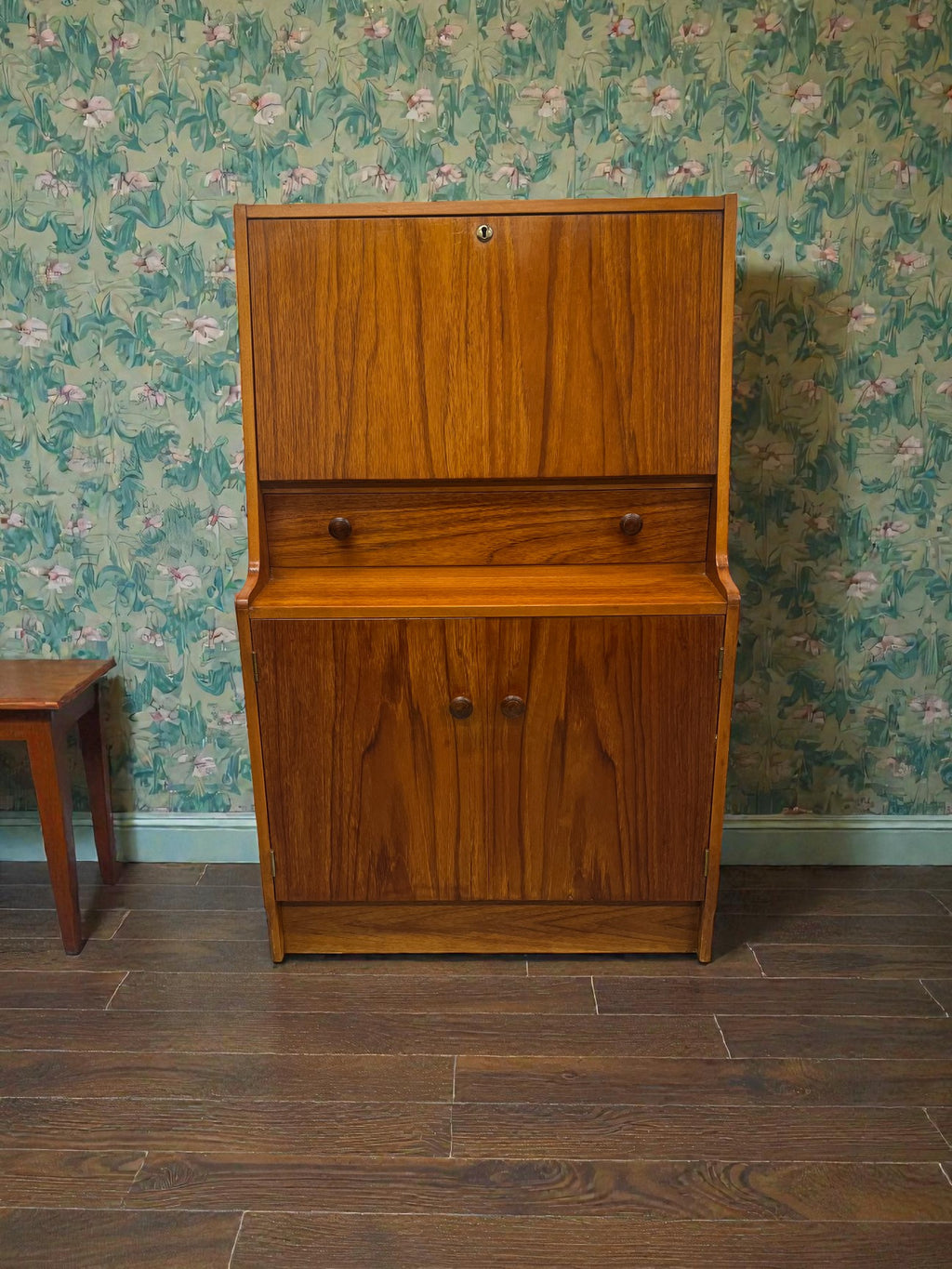 Mid-Century Teak Bureau by Remploy | 1960s Drop-Front Writing Desk