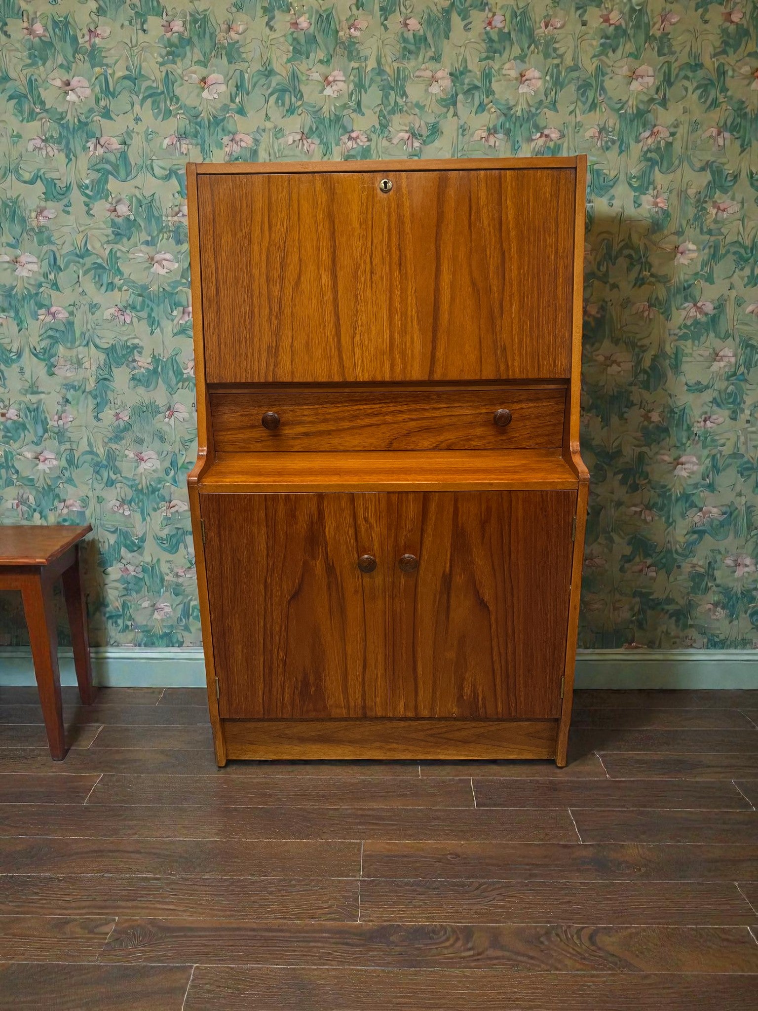 Mid-Century Teak Bureau by Remploy | 1960s Drop-Front Writing Desk