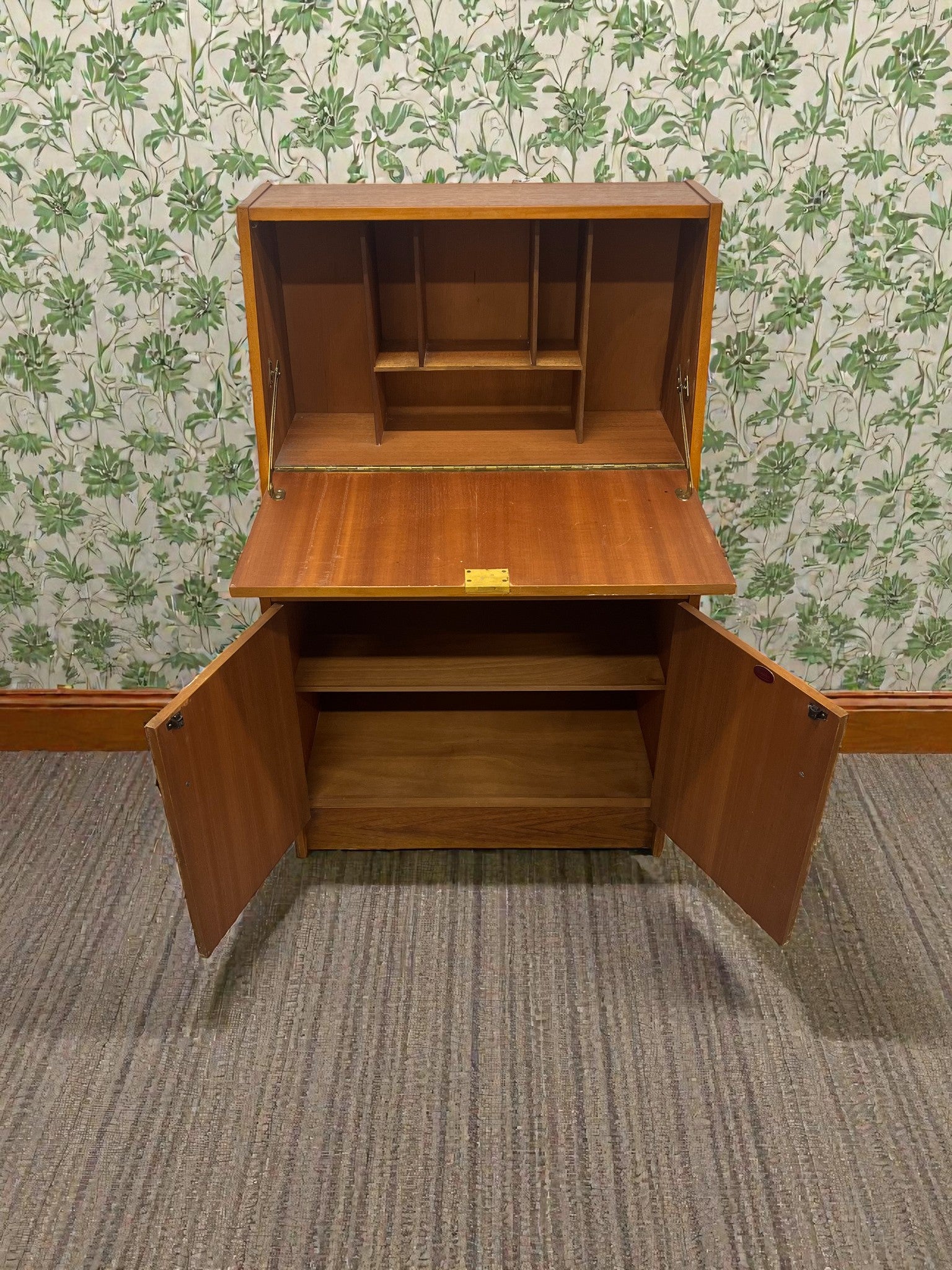 Mid-Century Teak Bureau by Remploy | 1960s Drop-Front Writing Desk
