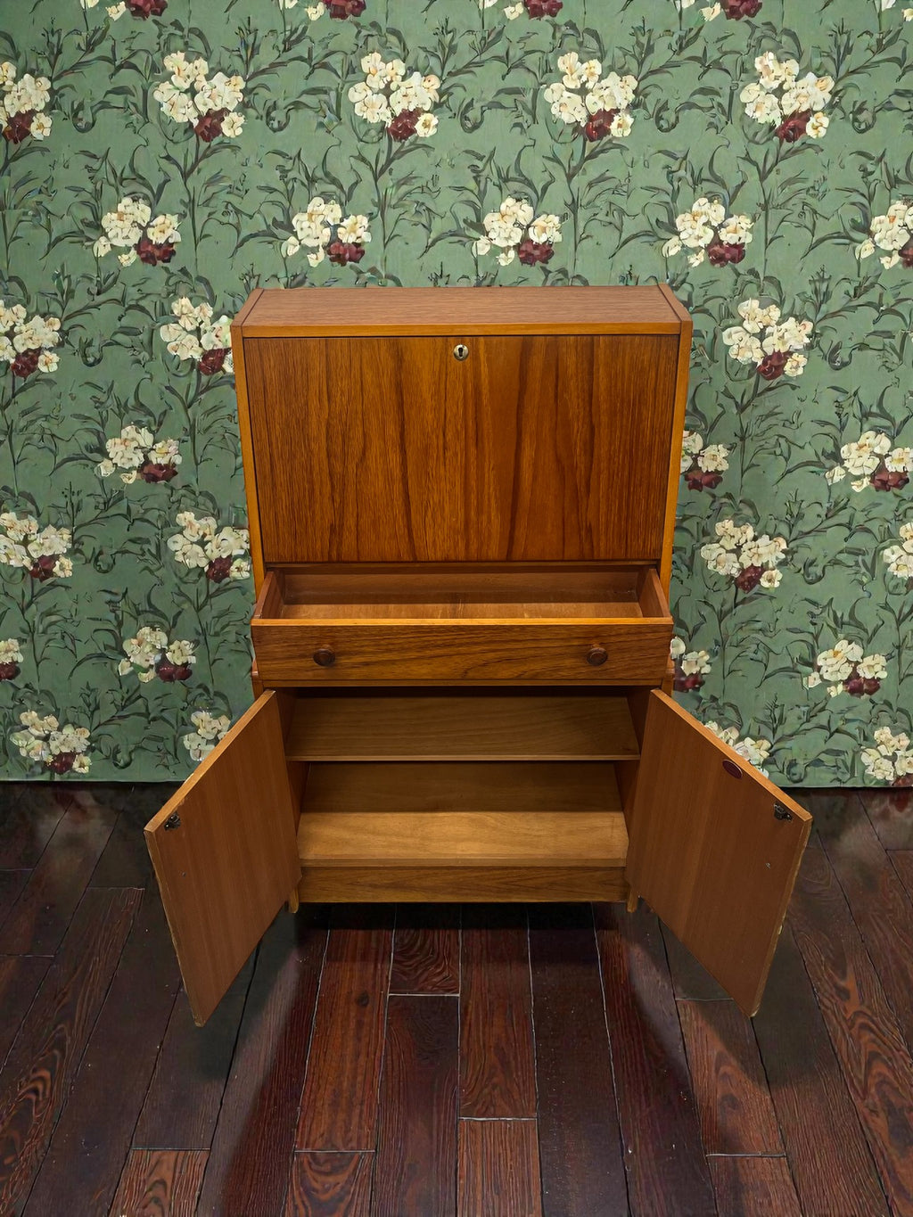 Mid-Century Teak Bureau by Remploy | 1960s Drop-Front Writing Desk