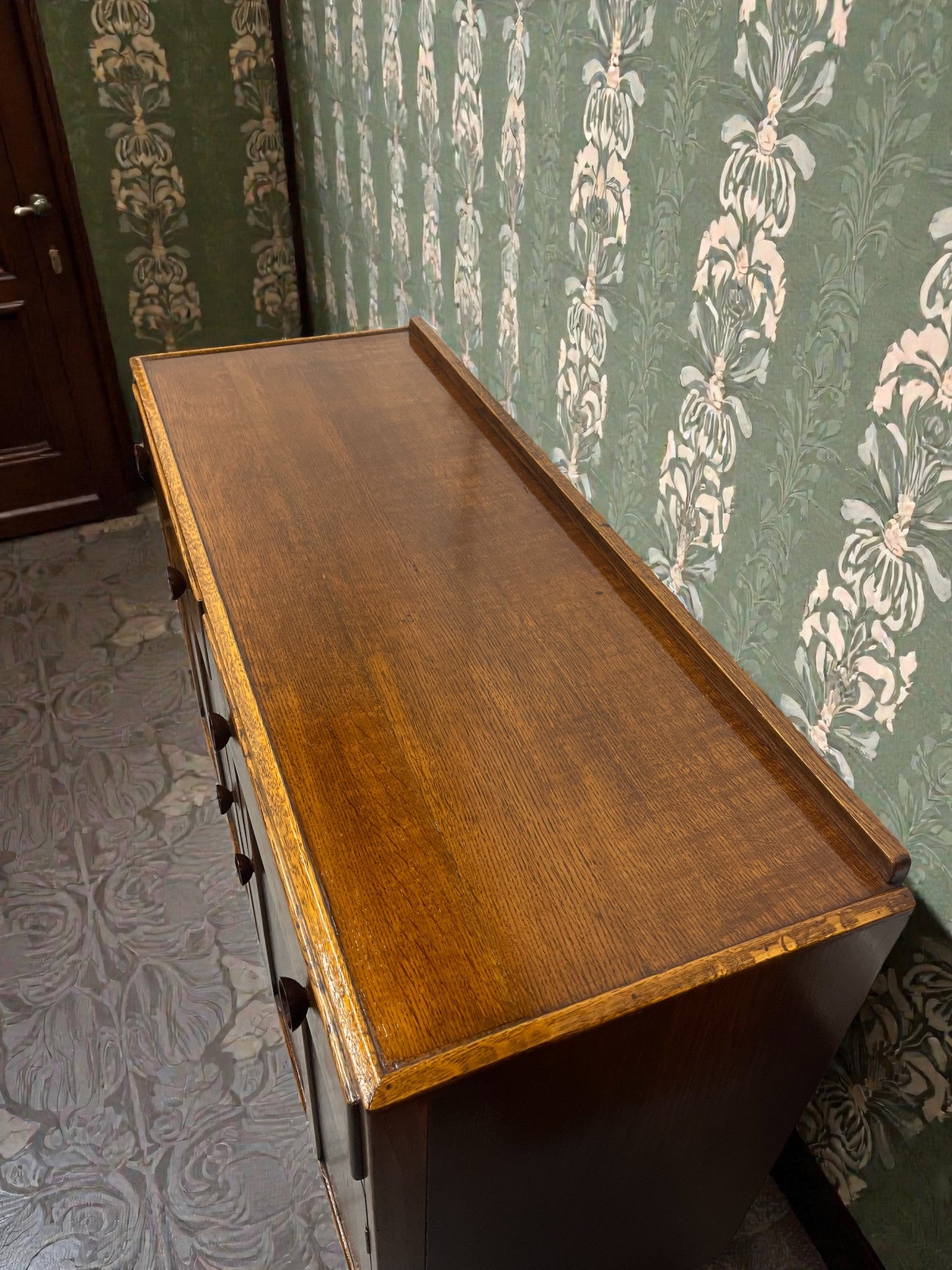 Oak Arts & Crafts Sideboard | Antique 2 Door Buffet Cabinet