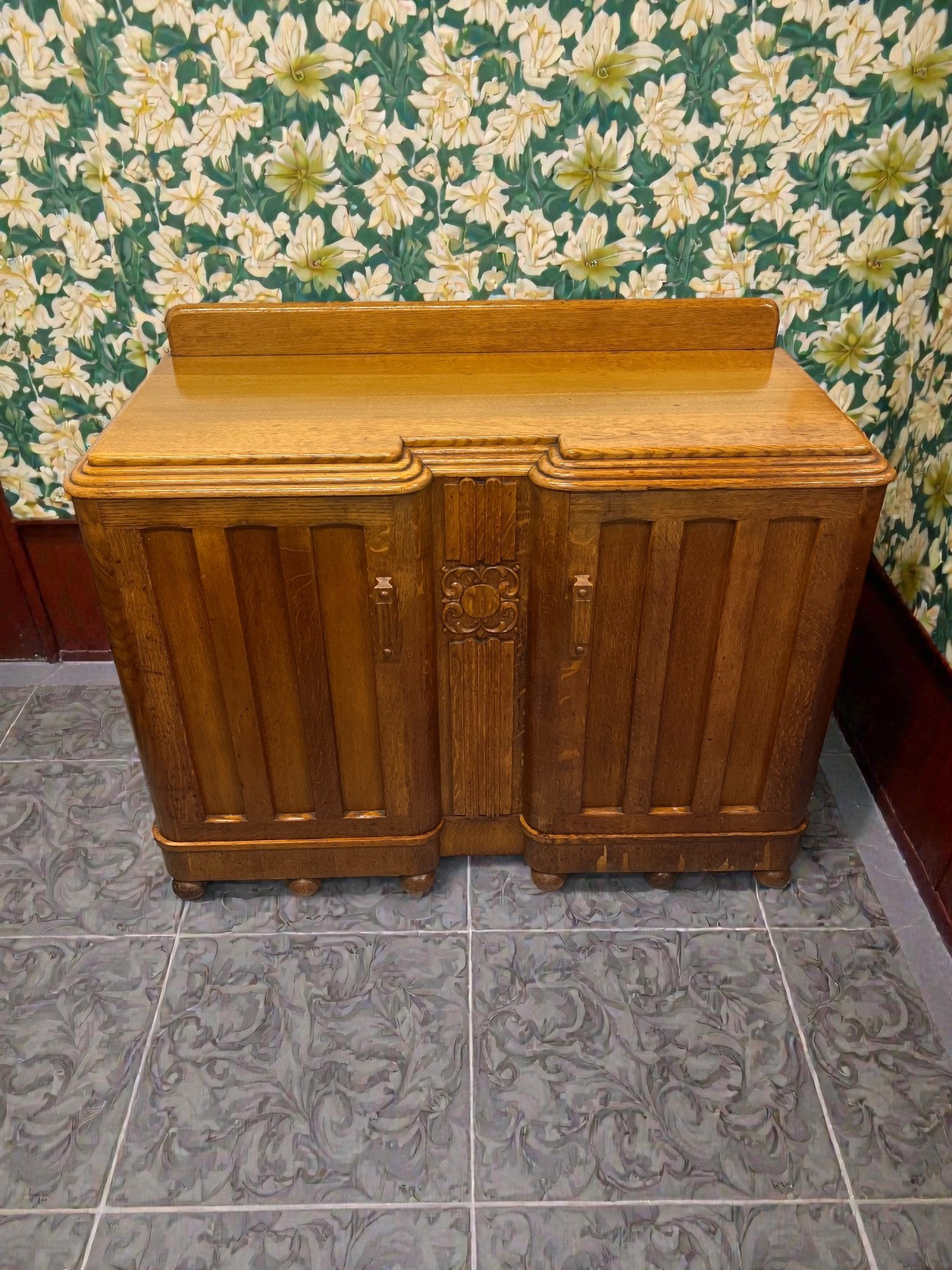 Art Deco Buffet Sideboard | Vintage 3 Drawer Deco Cabinet