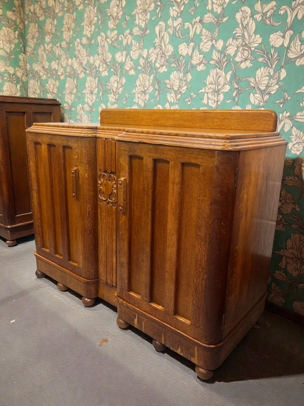 Art Deco Buffet Sideboard | Vintage 3 Drawer Deco Cabinet