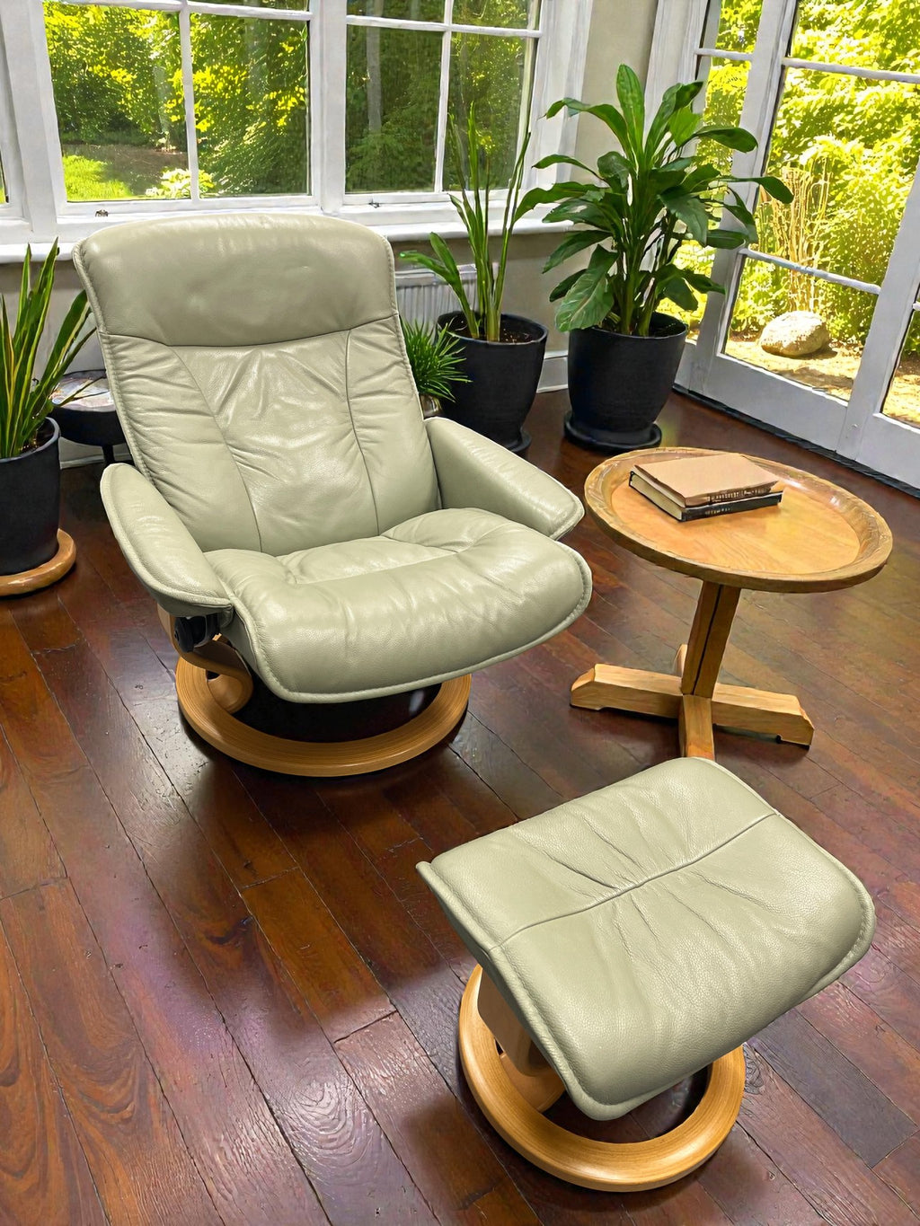 Ekornes Stressless Recliner Chair Lounger Green With Footstool Large Size