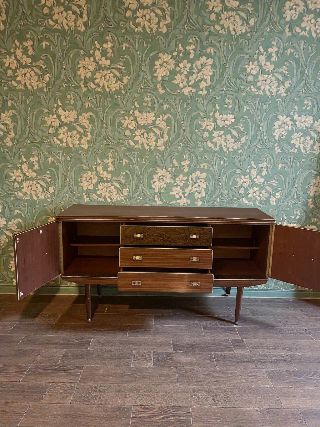 Mid-Century Vintage Sideboard | 1960s Teak 2 Door 3 Drawer Cabinet