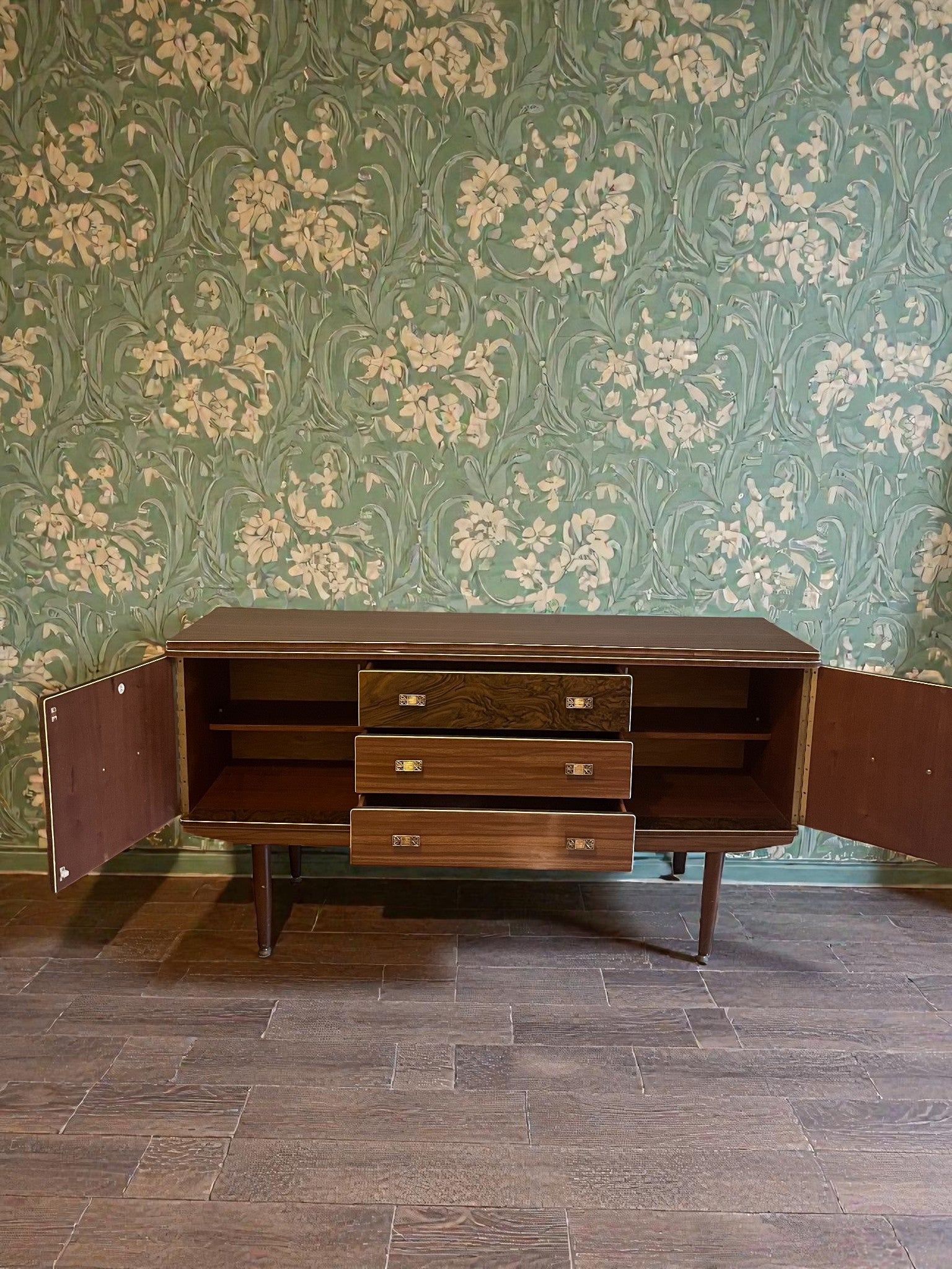 Mid-Century Vintage Sideboard | 1960s Teak 2 Door 3 Drawer Cabinet