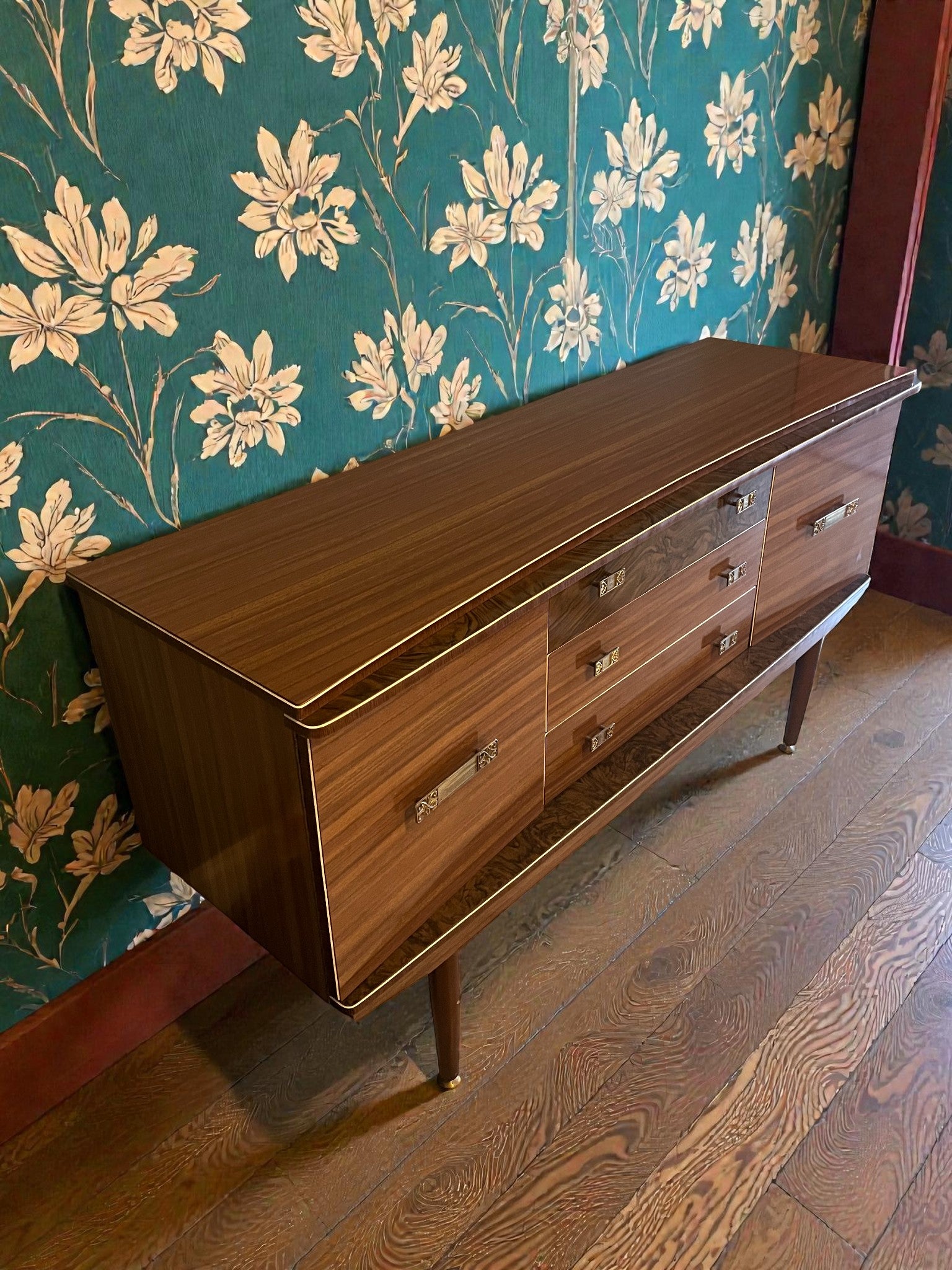 Mid-Century Vintage Sideboard | 1960s Teak 2 Door 3 Drawer Cabinet