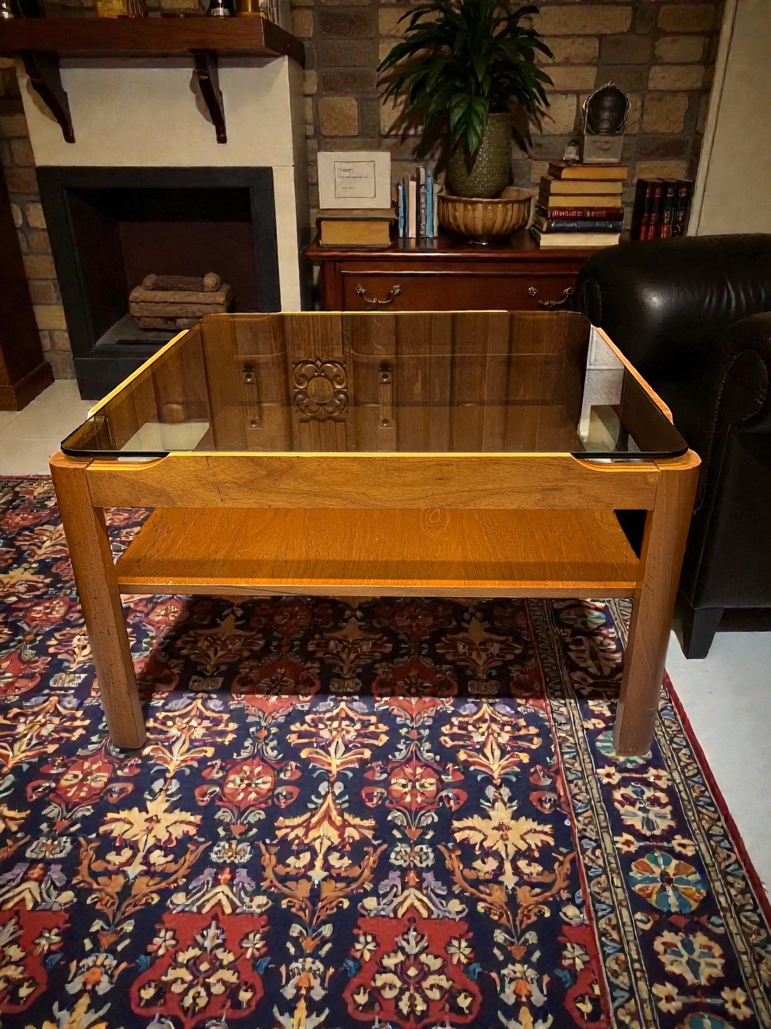Myer Mid-Century Smoked Glass Coffee Table | Vintage Square 1960s Design