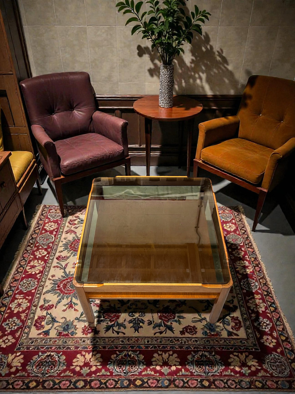 Myer Mid-Century Smoked Glass Coffee Table | Vintage Square 1960s Design