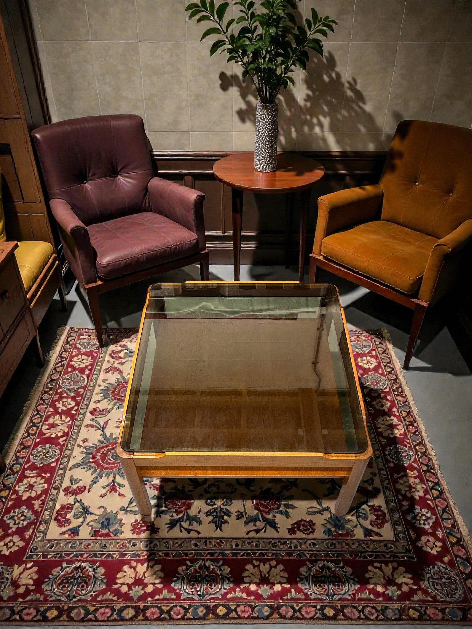 Myer Mid-Century Smoked Glass Coffee Table | Vintage Square 1960s Design