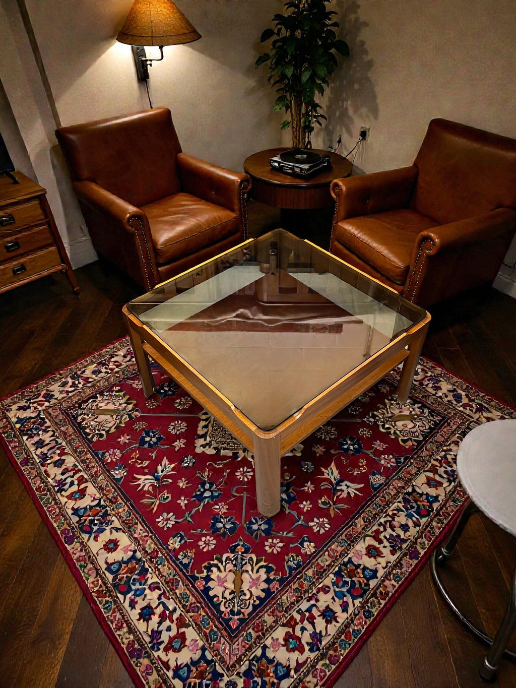 Myer Mid-Century Smoked Glass Coffee Table | Vintage Square 1960s Design