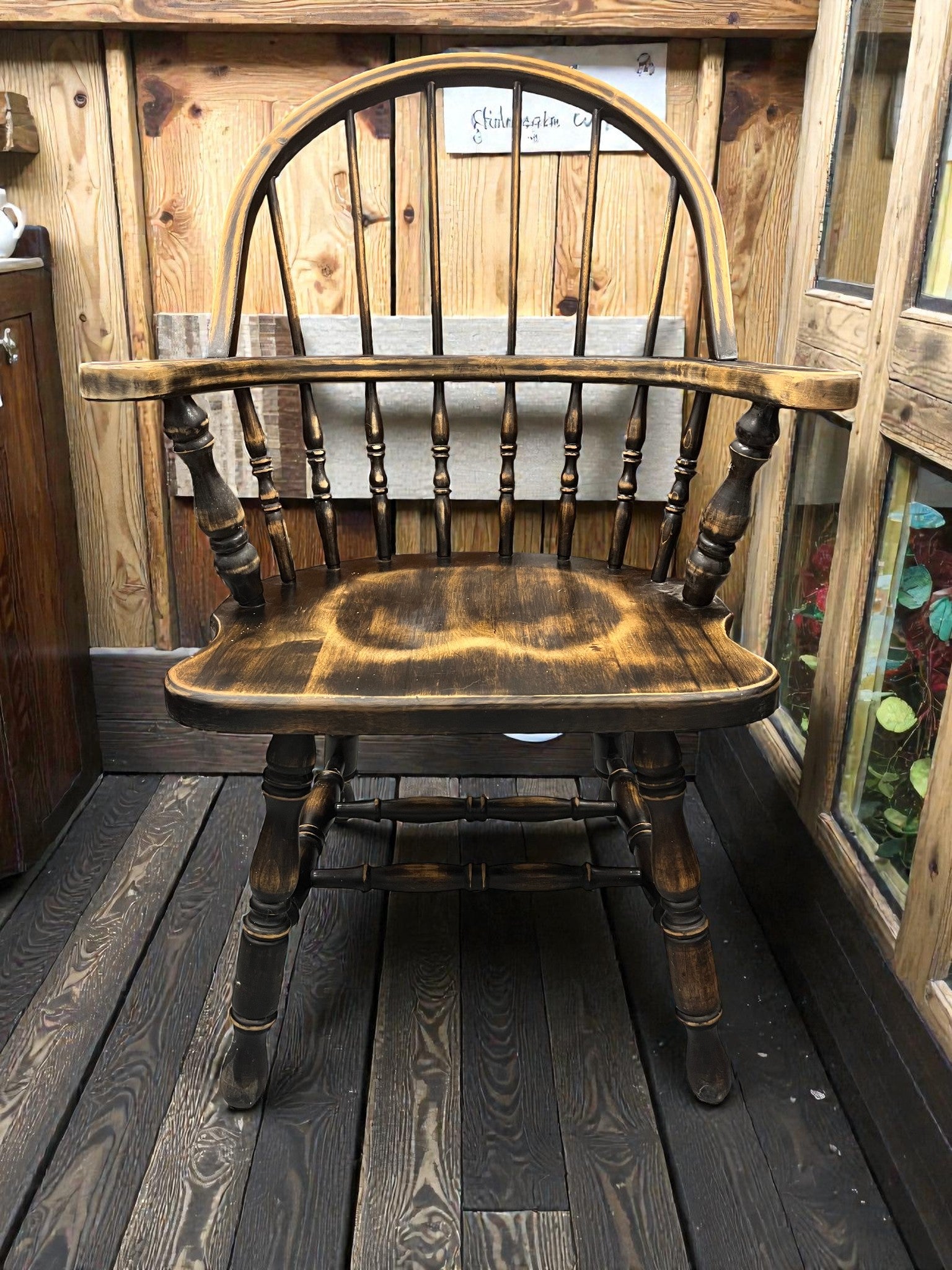 Vintage Hoop Back Chair | Rustic Country Kitchen Armchair