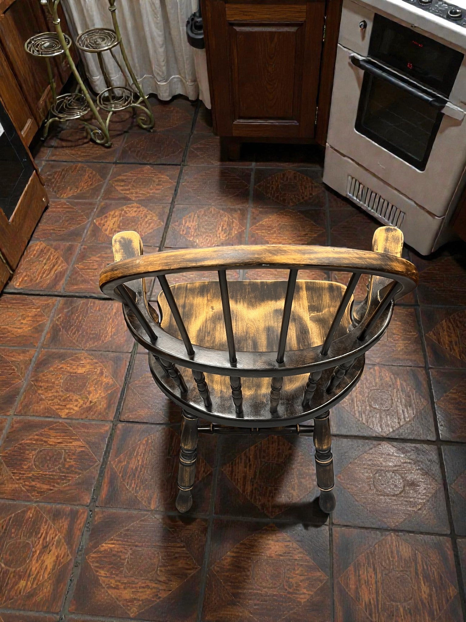 Vintage Hoop Back Chair | Rustic Country Kitchen Armchair