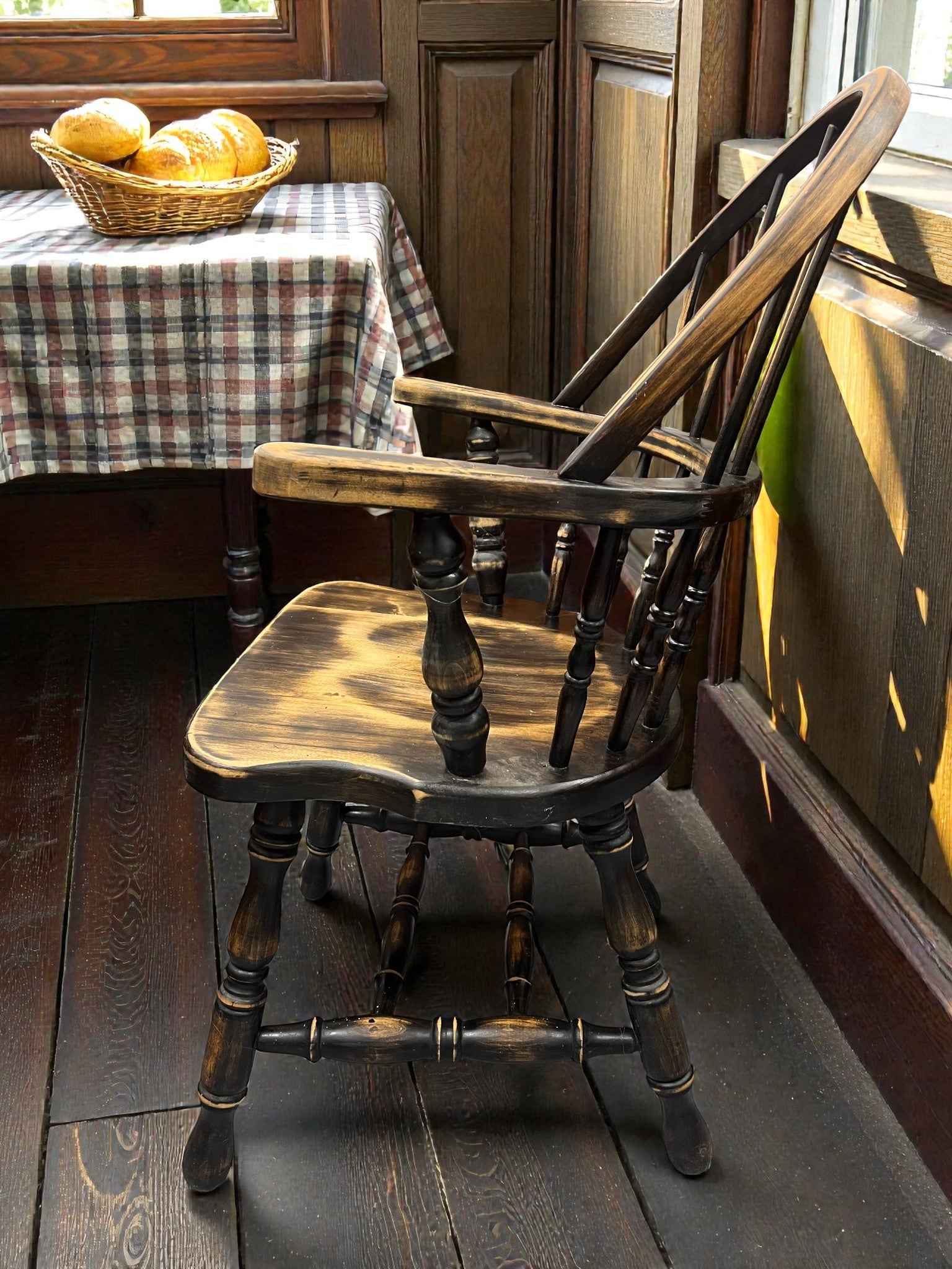 Vintage Hoop Back Chair | Rustic Country Kitchen Armchair