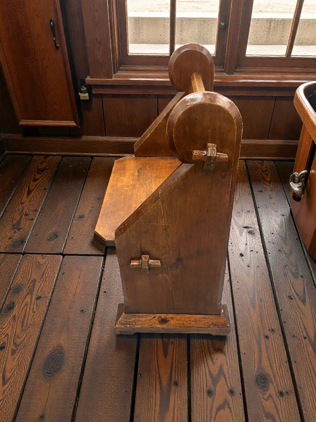 Antique Church Pew Bench | Rustic Hallway / Boot Room Seat