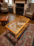 Mid-Century Teak & Glass Coffee Table | Two-Tier 1960s Table with Slatted Shelf