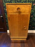 Meredew Mid-Century Bedside Table | Vintage Slim Nightstand with Drawer & Cupboard